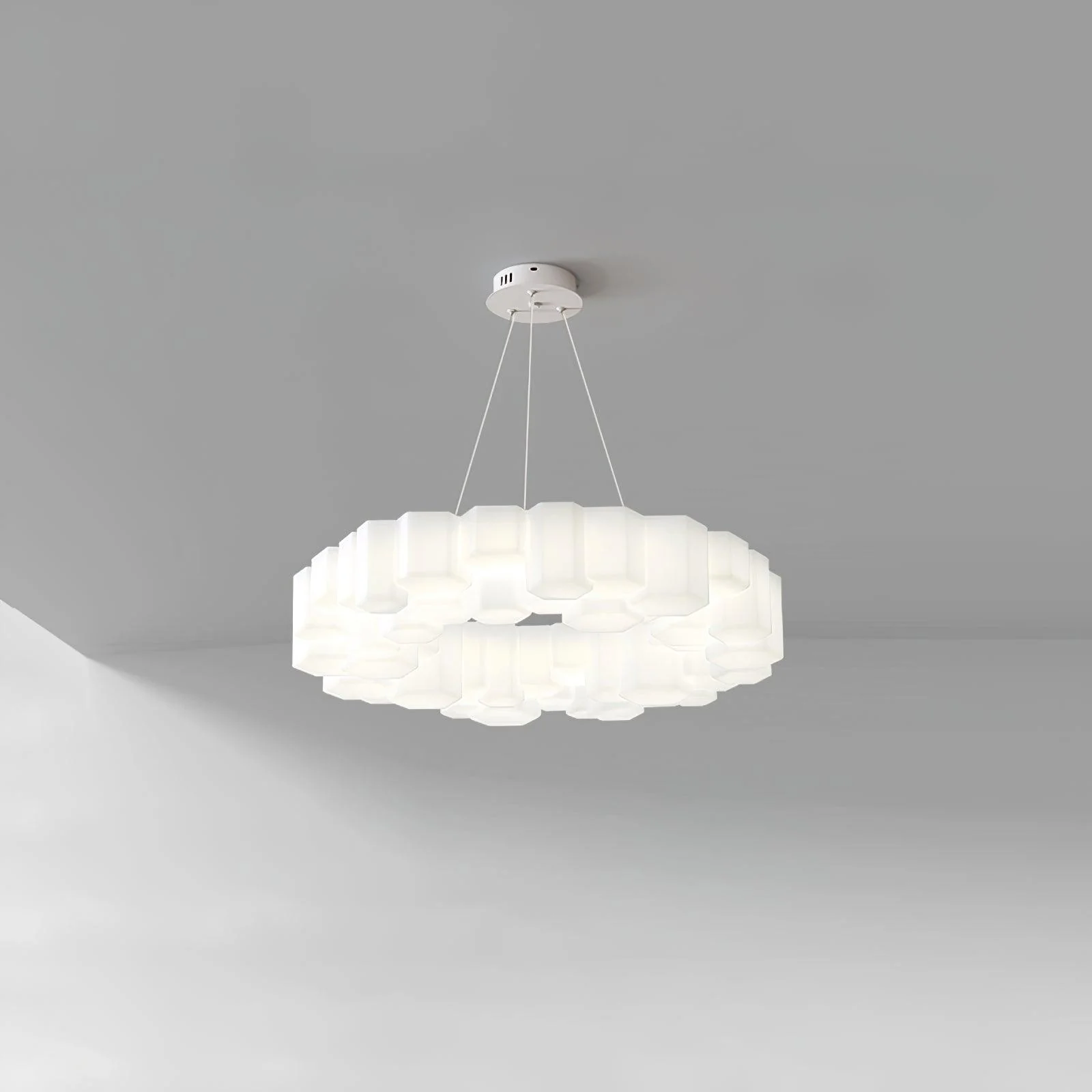 Lustra Chandelier Honeycomb Glossy White Polycarbonate - Image 15