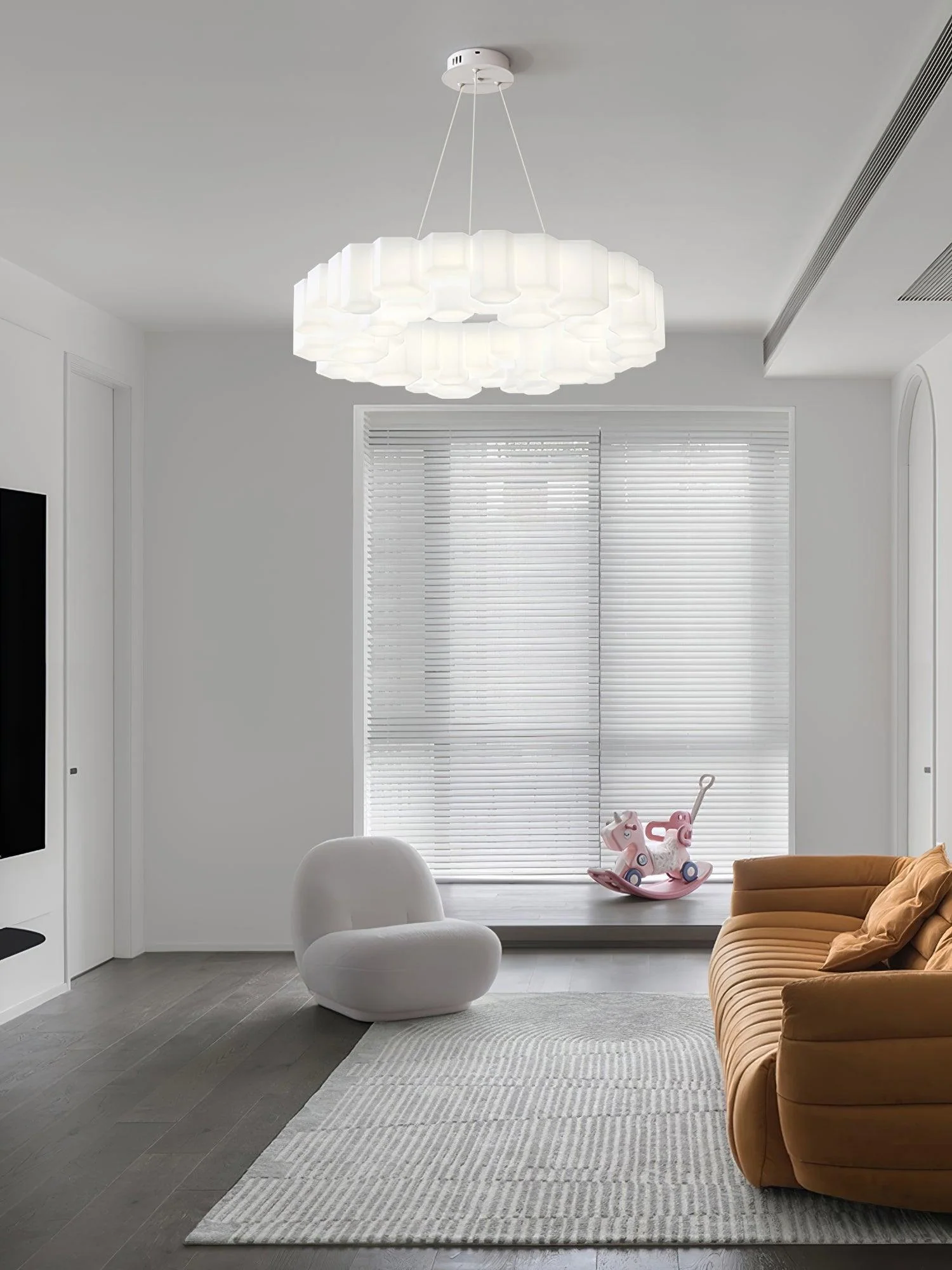 Lustra Chandelier Honeycomb Glossy White Polycarbonate - Image 16