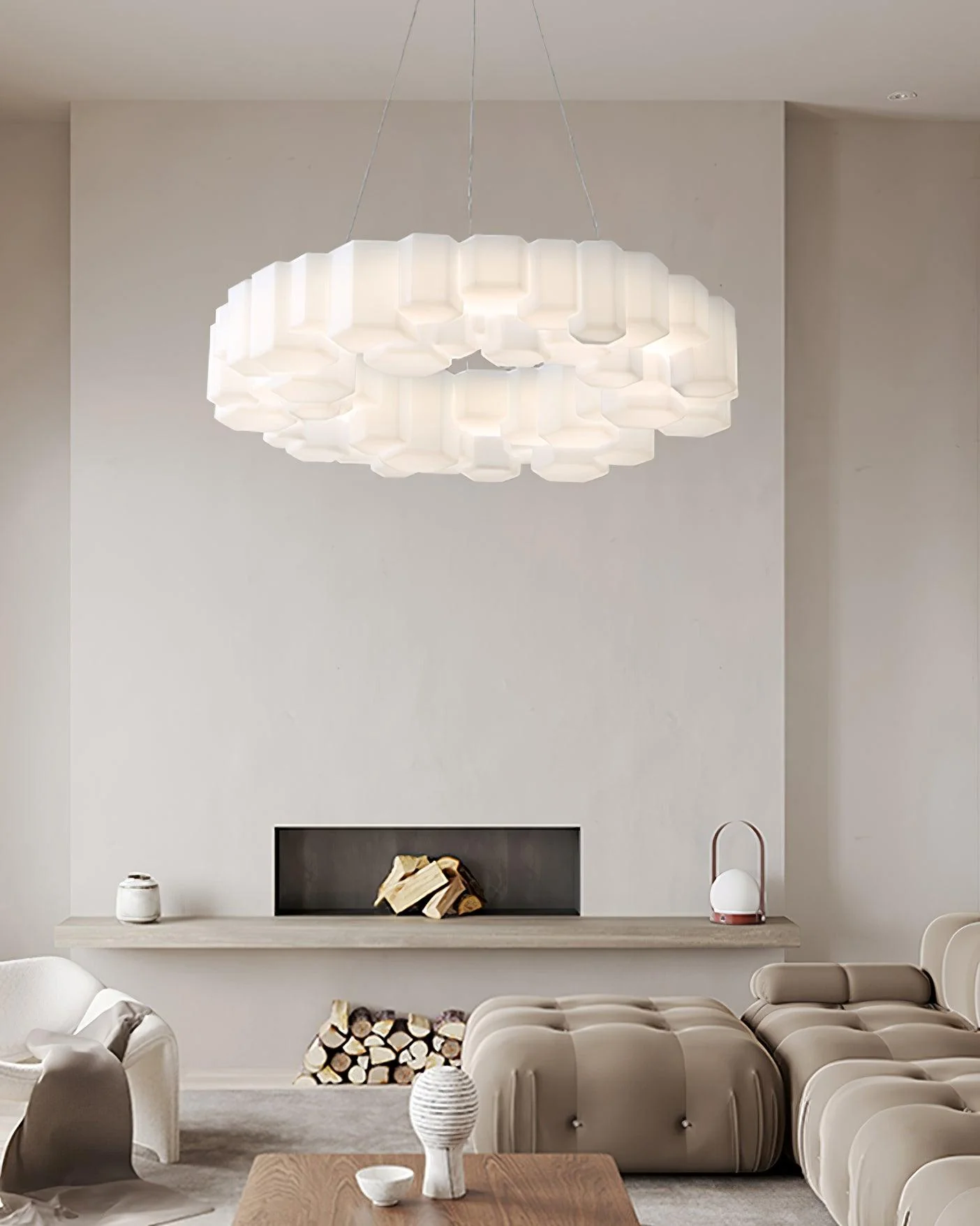Lustra Chandelier Honeycomb Glossy White Polycarbonate - Image 18