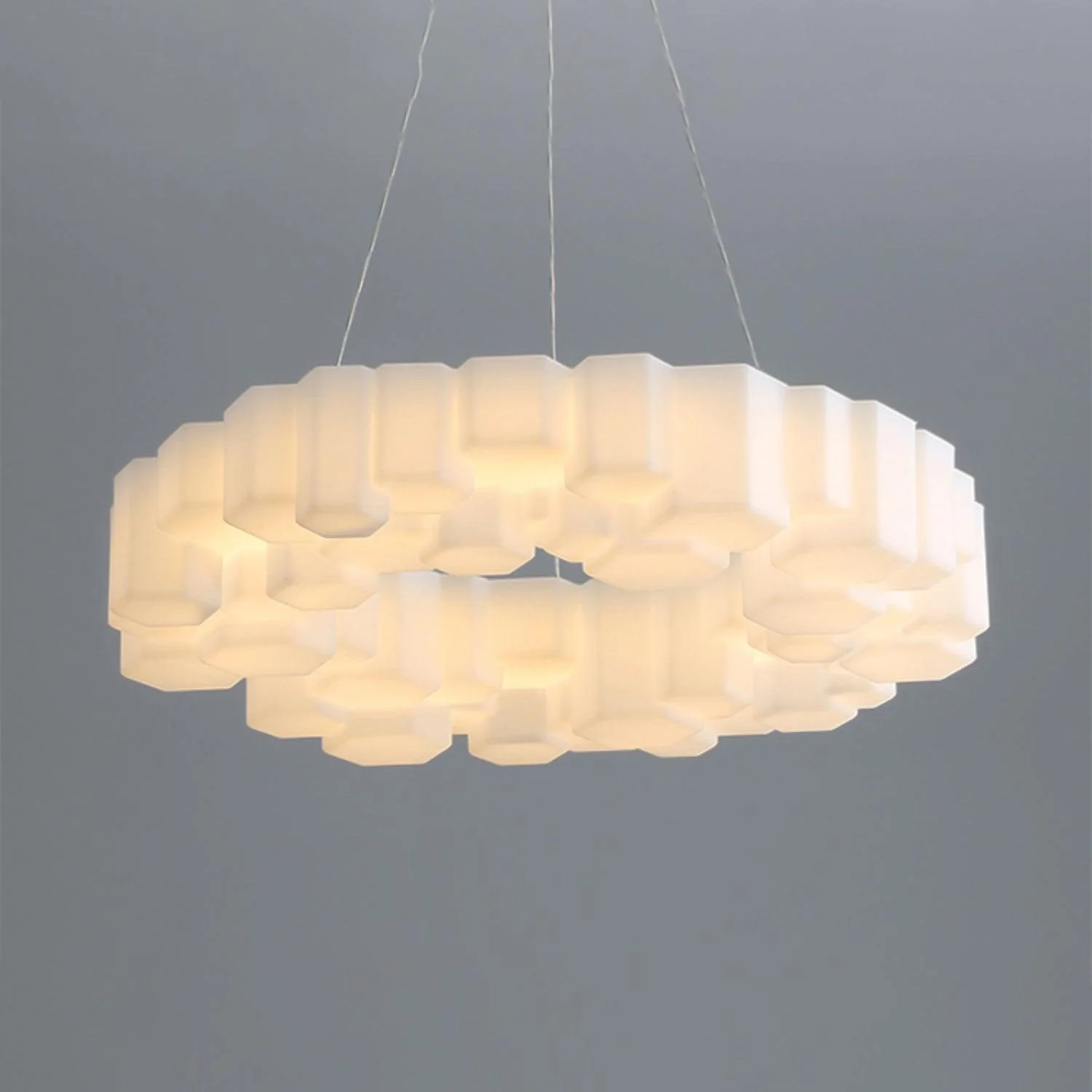Lustra Chandelier Honeycomb Glossy White Polycarbonate - Image 19