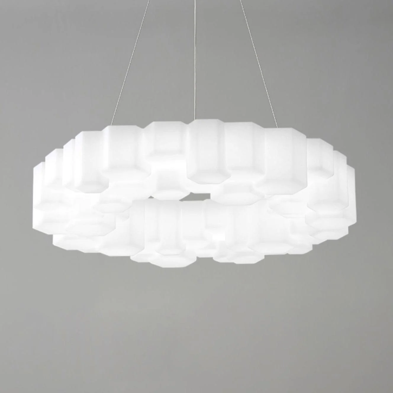 Lustra Chandelier Honeycomb Glossy White Polycarbonate - Image 20