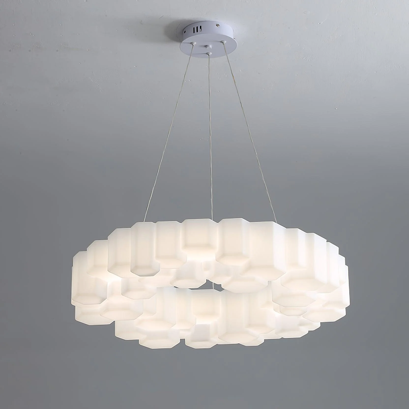 Lustra Chandelier Honeycomb Glossy White Polycarbonate - Image 21