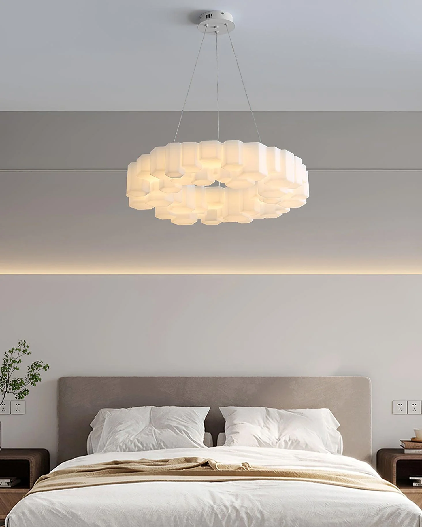 Lustra Chandelier Honeycomb Glossy White Polycarbonate - Image 23