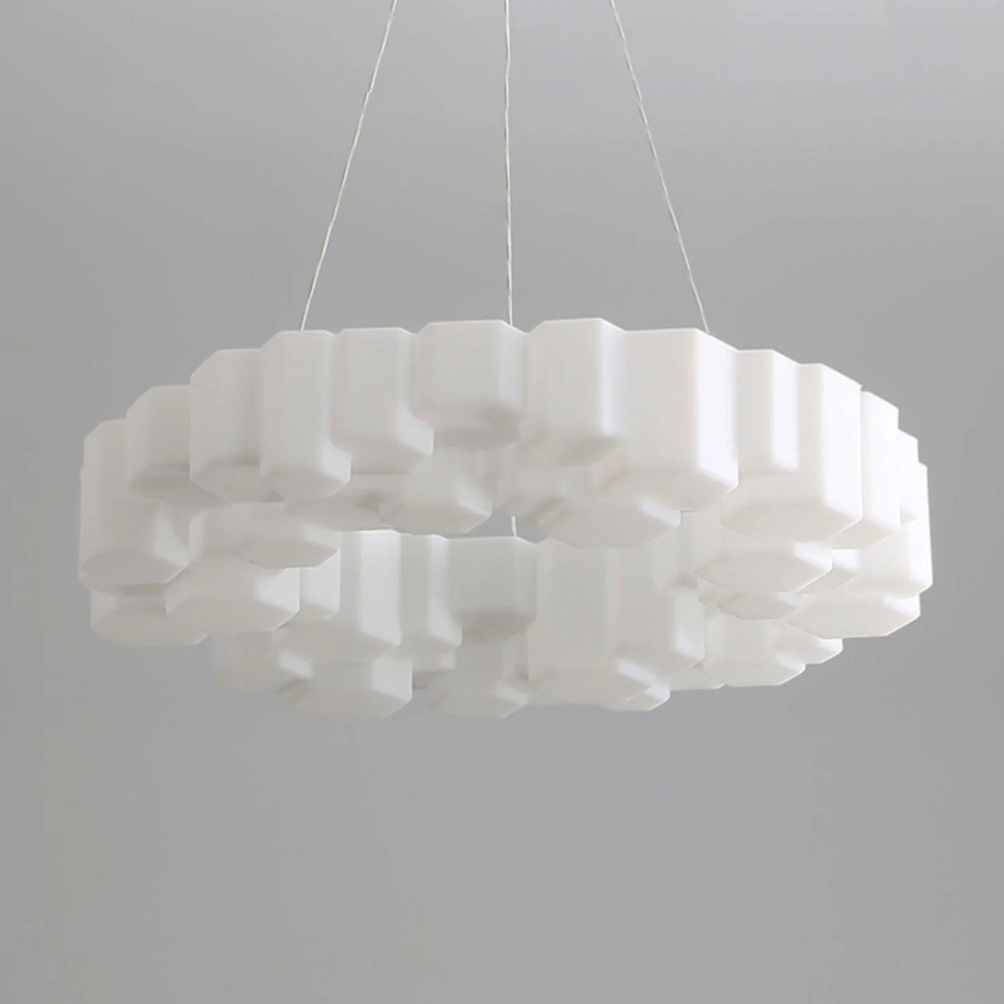 Lustra Chandelier Honeycomb Glossy White Polycarbonate - Image 25