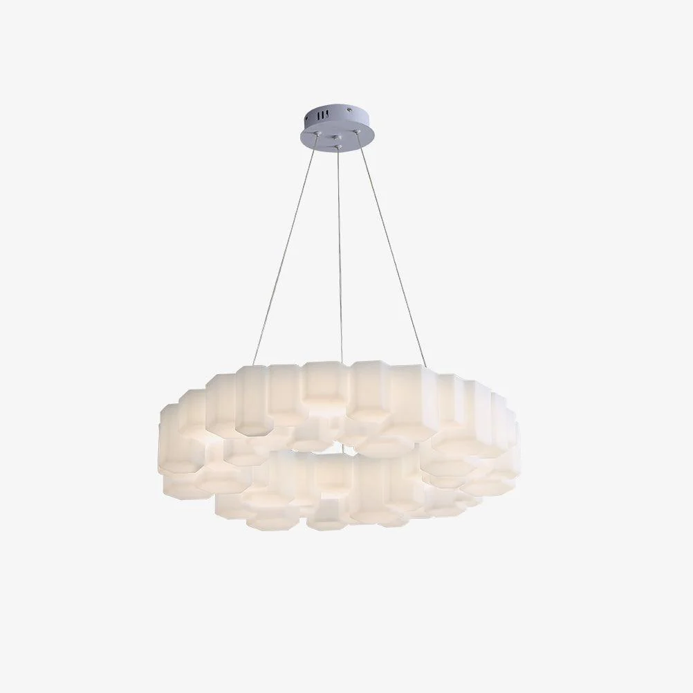 Lustra Chandelier Honeycomb Glossy White Polycarbonate - Image 29