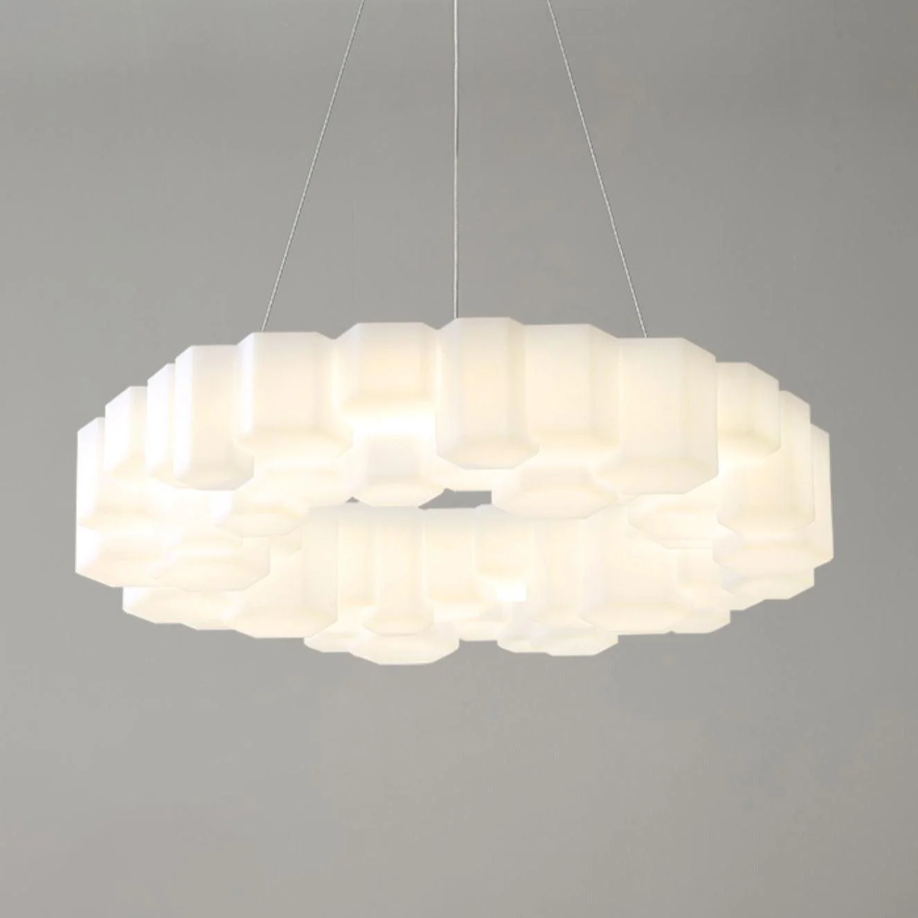 Lustra Chandelier Honeycomb Glossy White Polycarbonate - Image 30