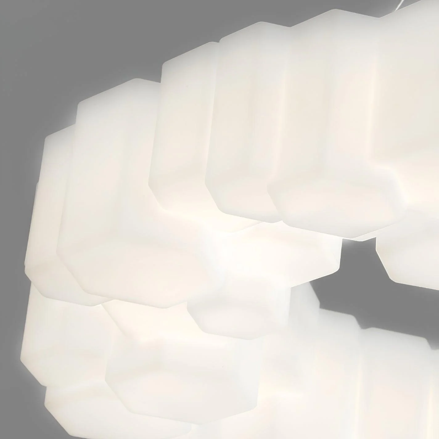 Lustra Chandelier Honeycomb Glossy White Polycarbonate - Image 6