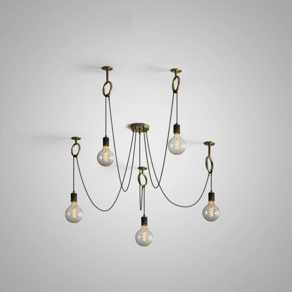 Lustra Chandelier Industrial Spider Bulb Hanging - Image 3