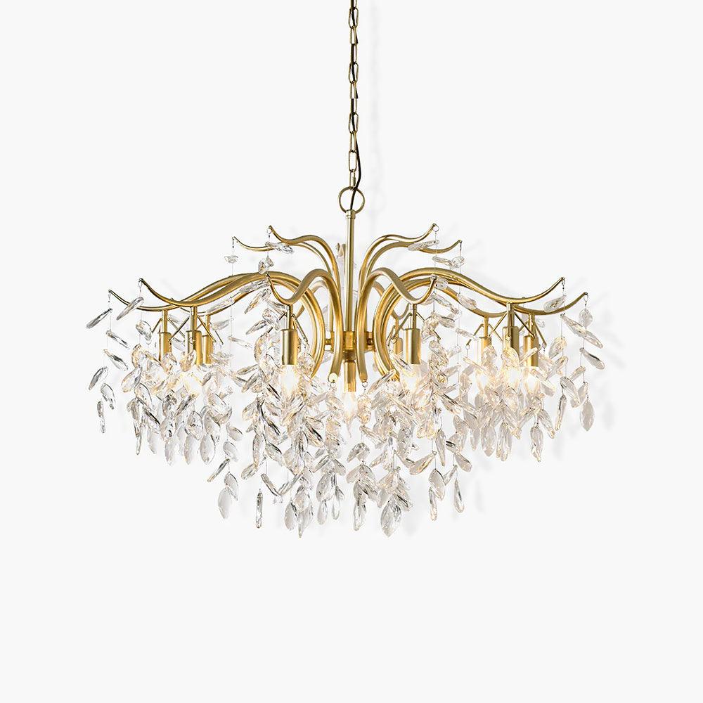 Lustra Chandelier Iron & Crystal Leaf - Image 6