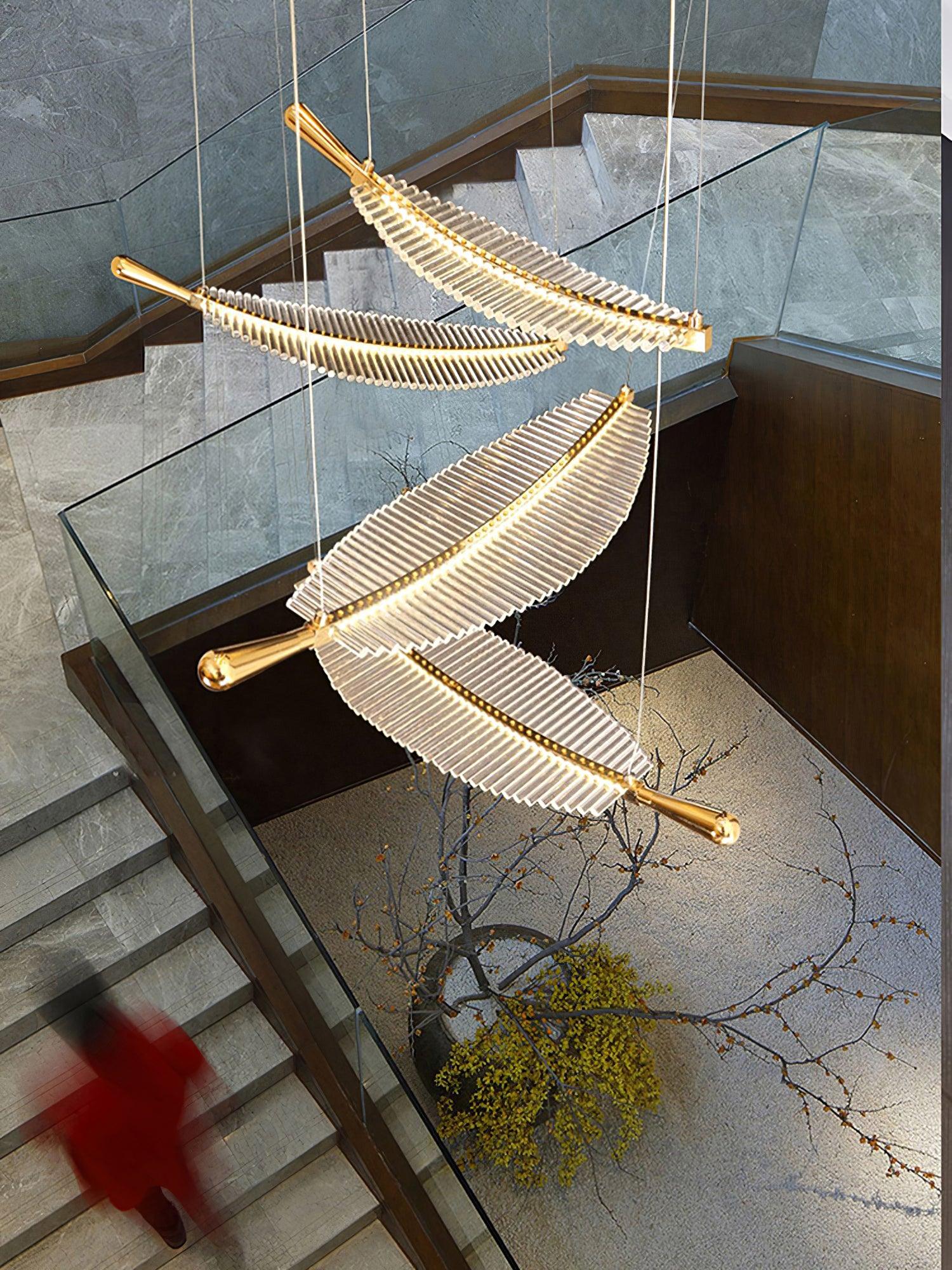 Lustra Chandelier Leaf Gold Elegant Modern - Image 3