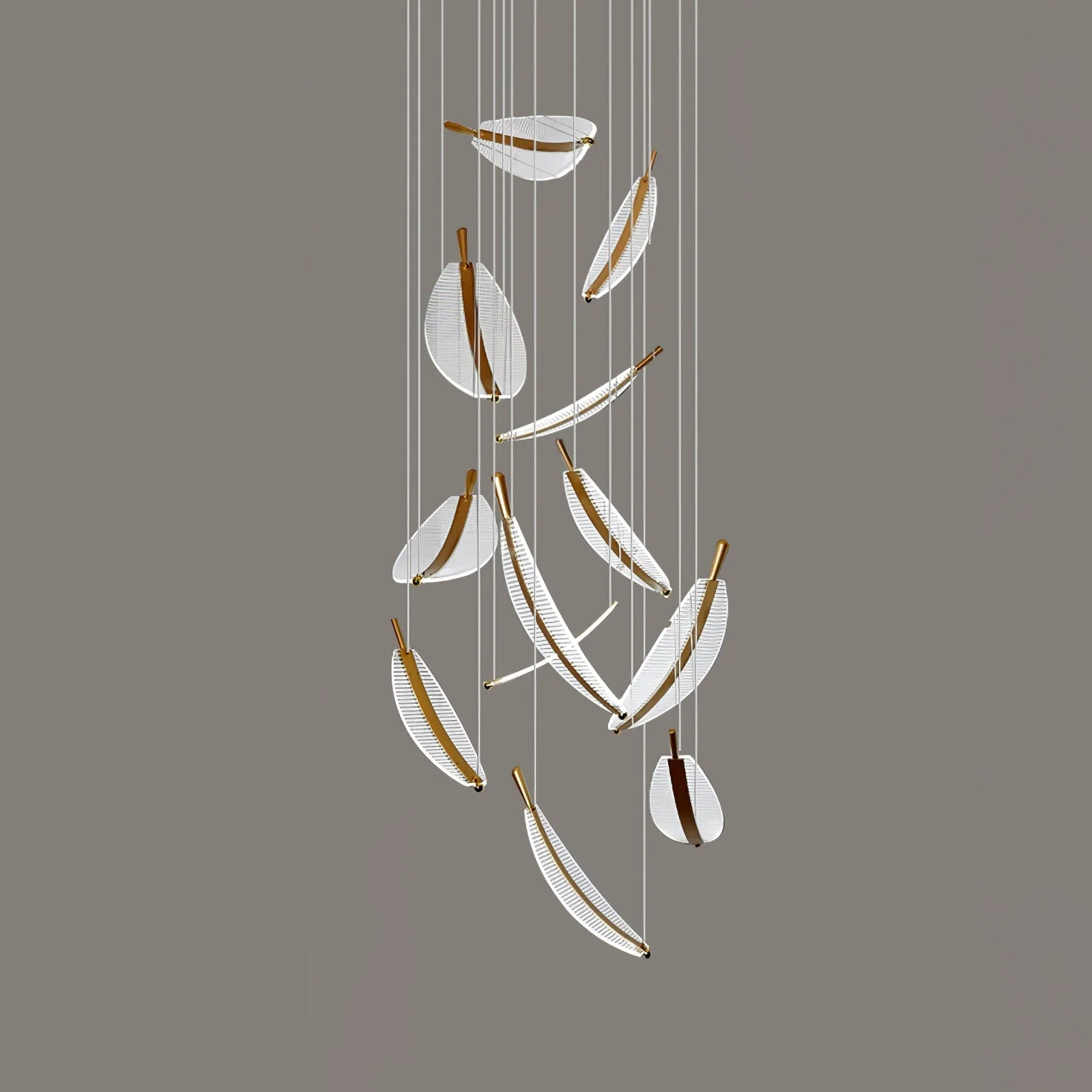 Lustra Chandelier Leaf Gold Elegant Modern - Image 33
