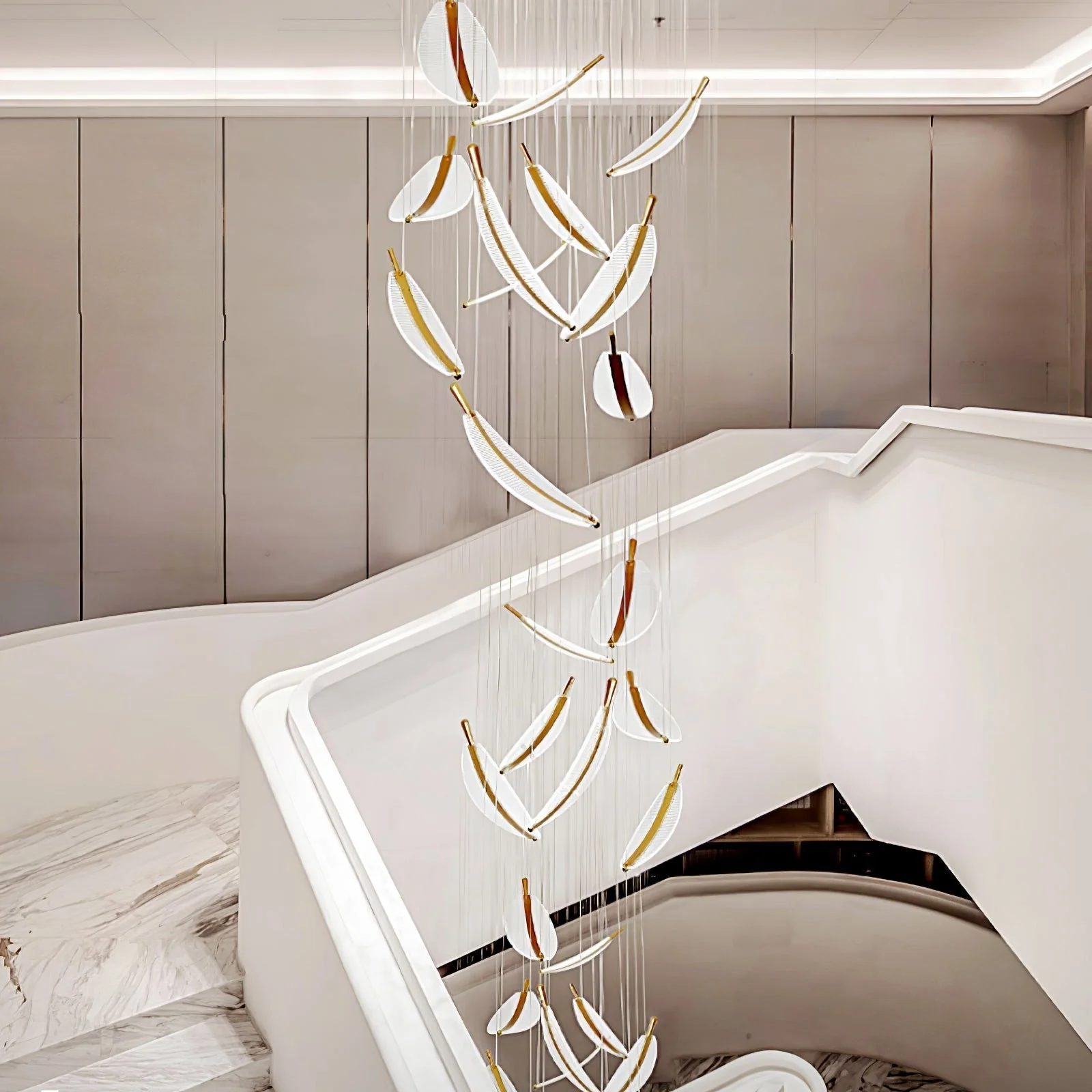 Lustra Chandelier Leaf Gold Elegant Modern - Image 37