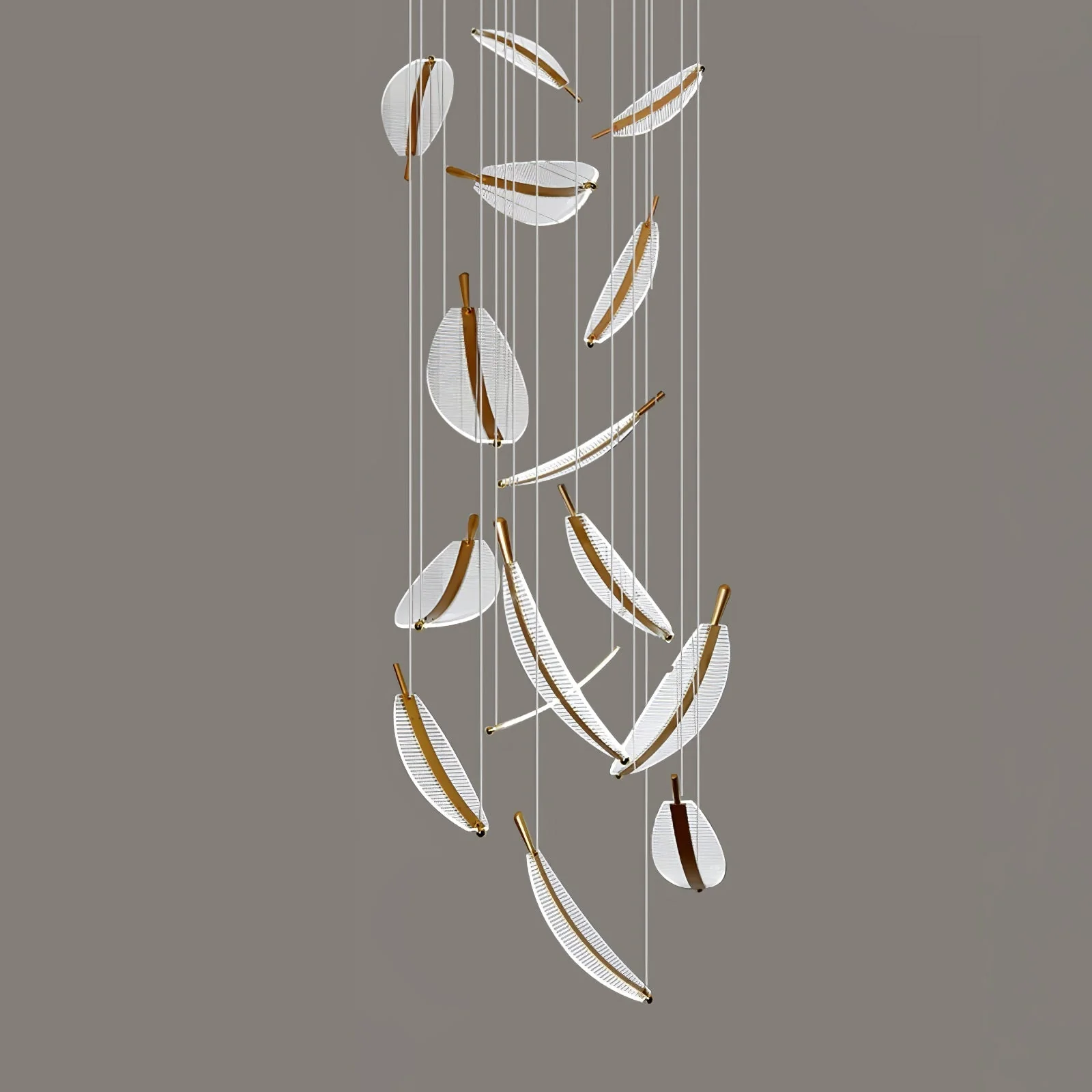 Lustra Chandelier Leaf Gold Elegant Modern - Image 48