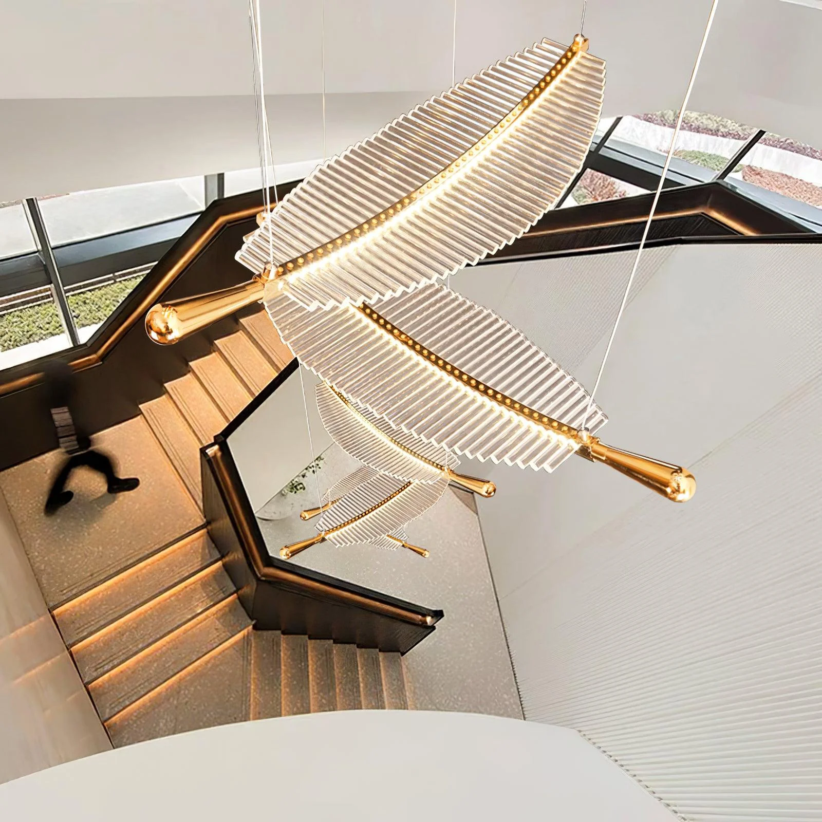Lustra Chandelier Leaf Gold Elegant Modern - Image 76