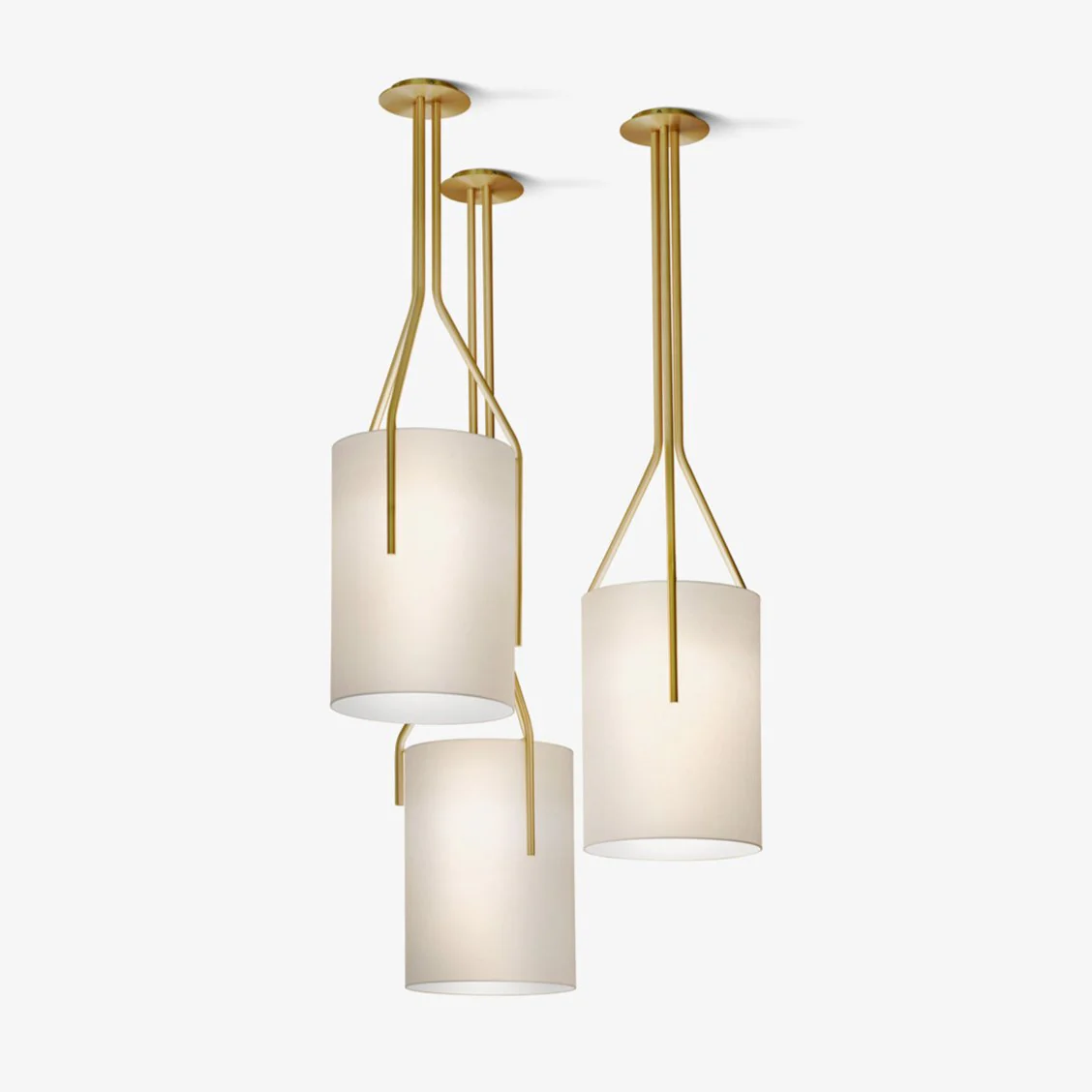 Lustra Chandelier LED 3-Lights Brass Modern