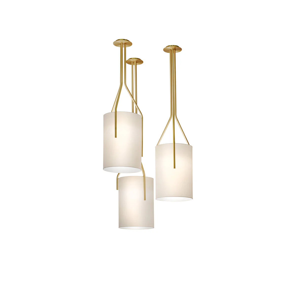 Lustra Chandelier LED 3-Lights Brass Modern - Image 106