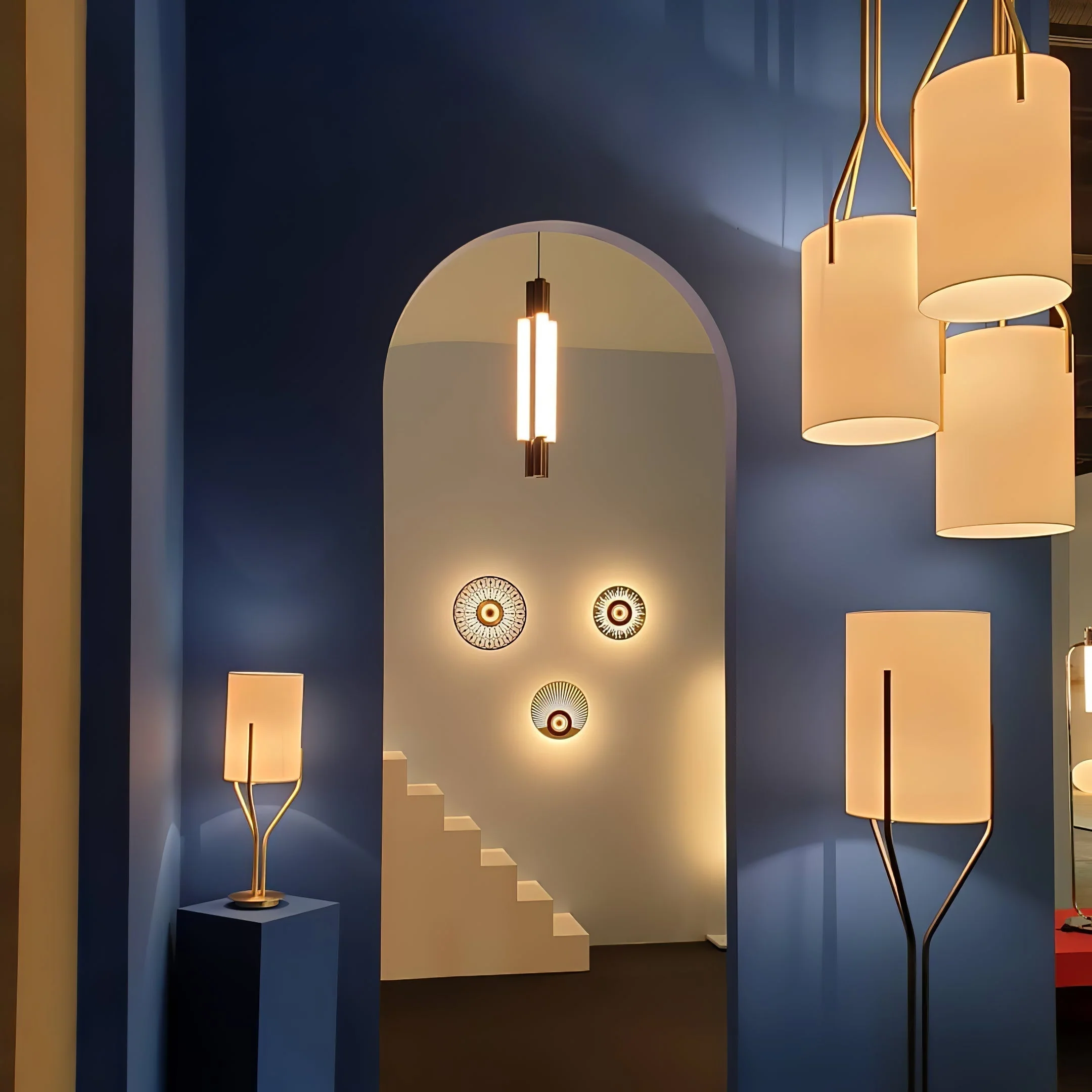Lustra Chandelier LED 3-Lights Brass Modern - Image 114