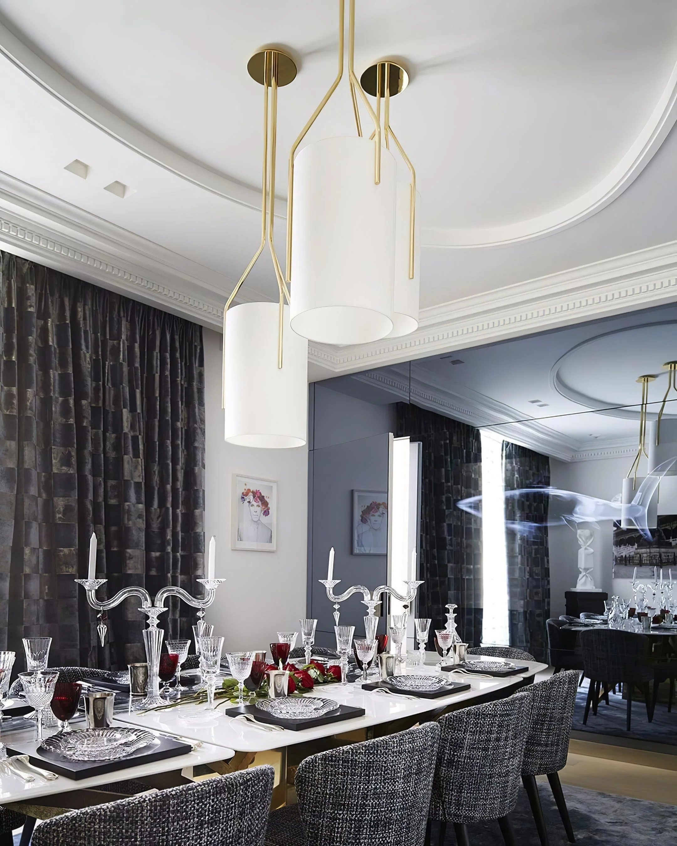Lustra Chandelier LED 3-Lights Brass Modern - Image 27