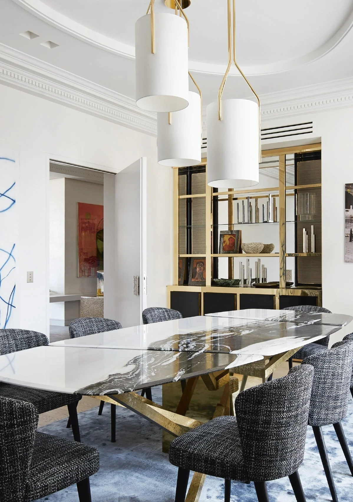 Lustra Chandelier LED 3-Lights Brass Modern - Image 35