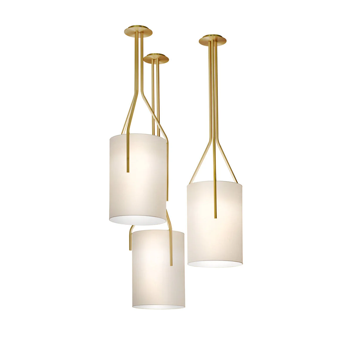 Lustra Chandelier LED 3-Lights Brass Modern - Image 42