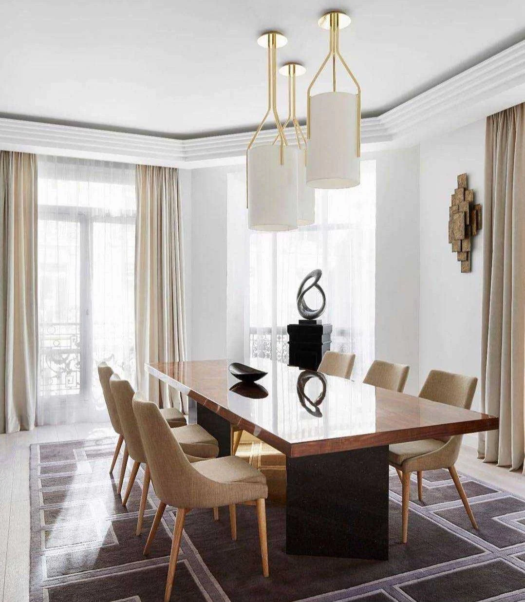 Lustra Chandelier LED 3-Lights Brass Modern - Image 57
