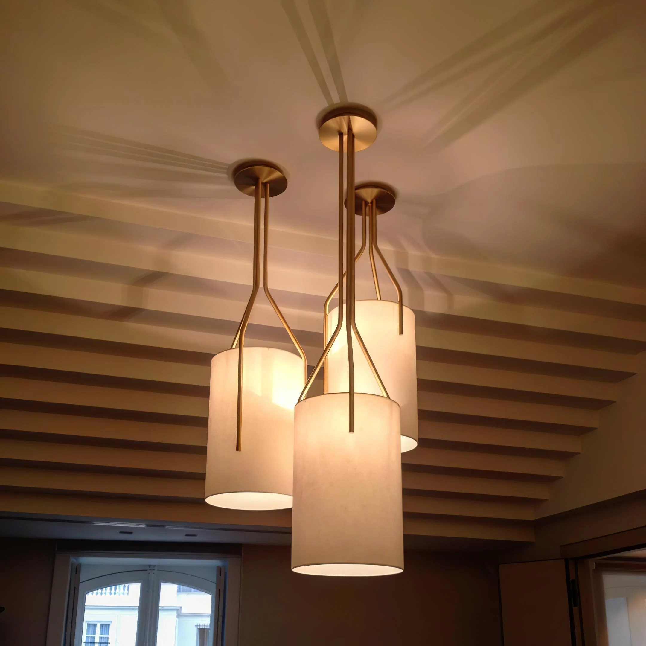 Lustra Chandelier LED 3-Lights Brass Modern - Image 89