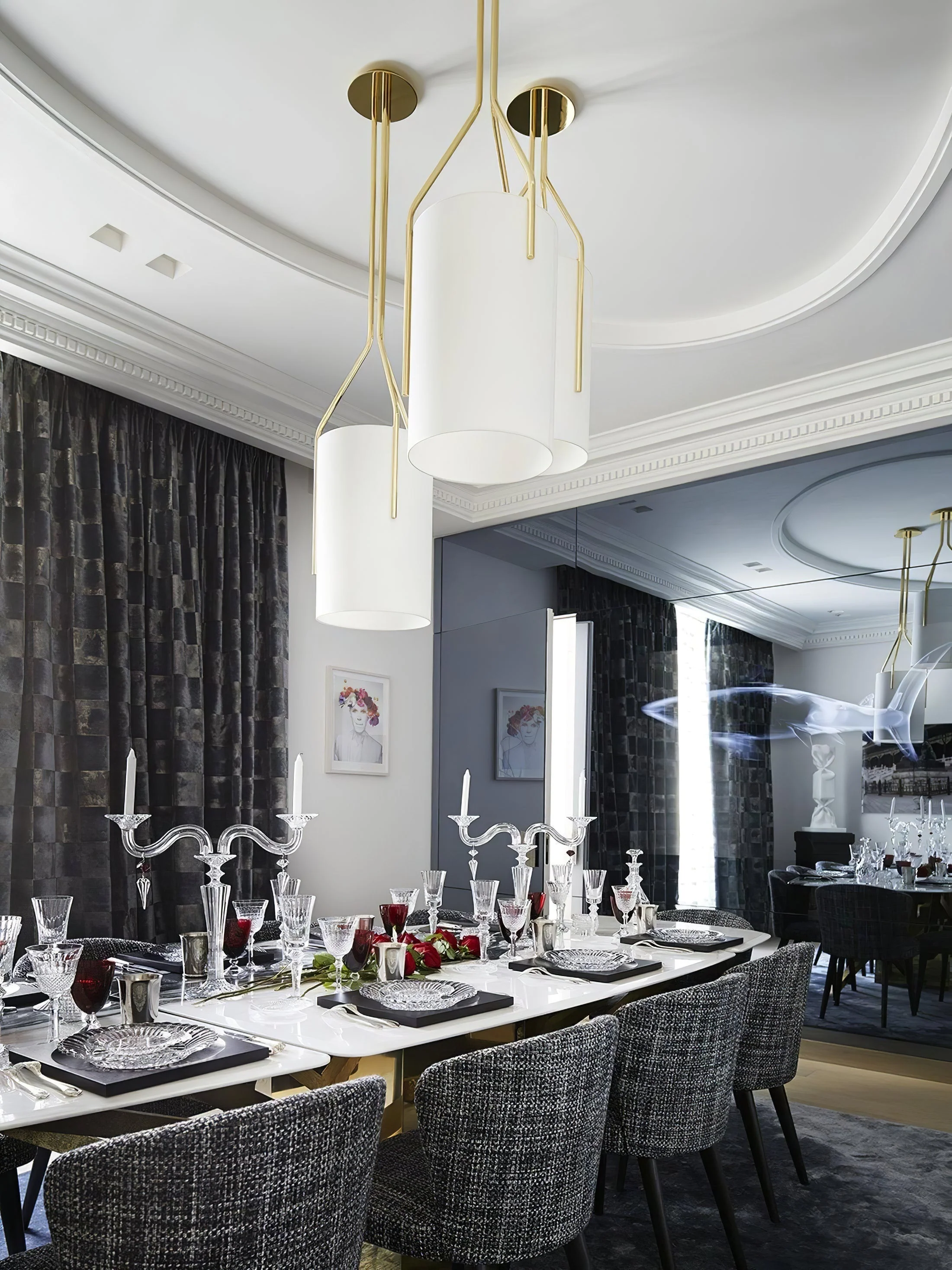 Lustra Chandelier LED 3-Lights Brass Modern - Image 90