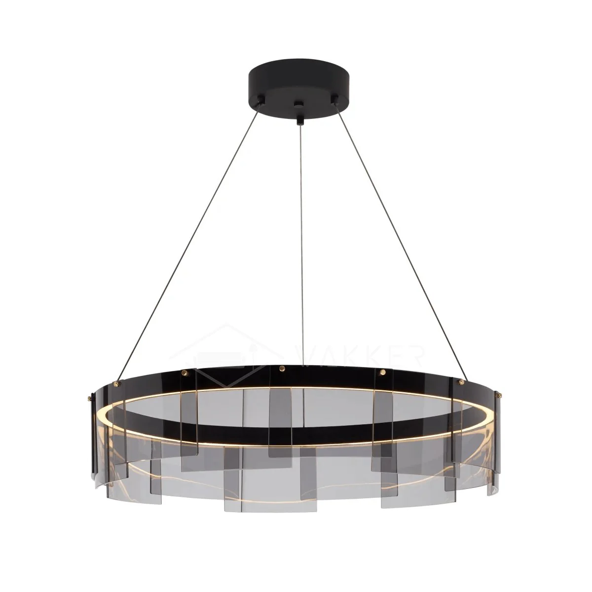 Lustra Chandelier LED Ring Black Glass Modern - Image 21