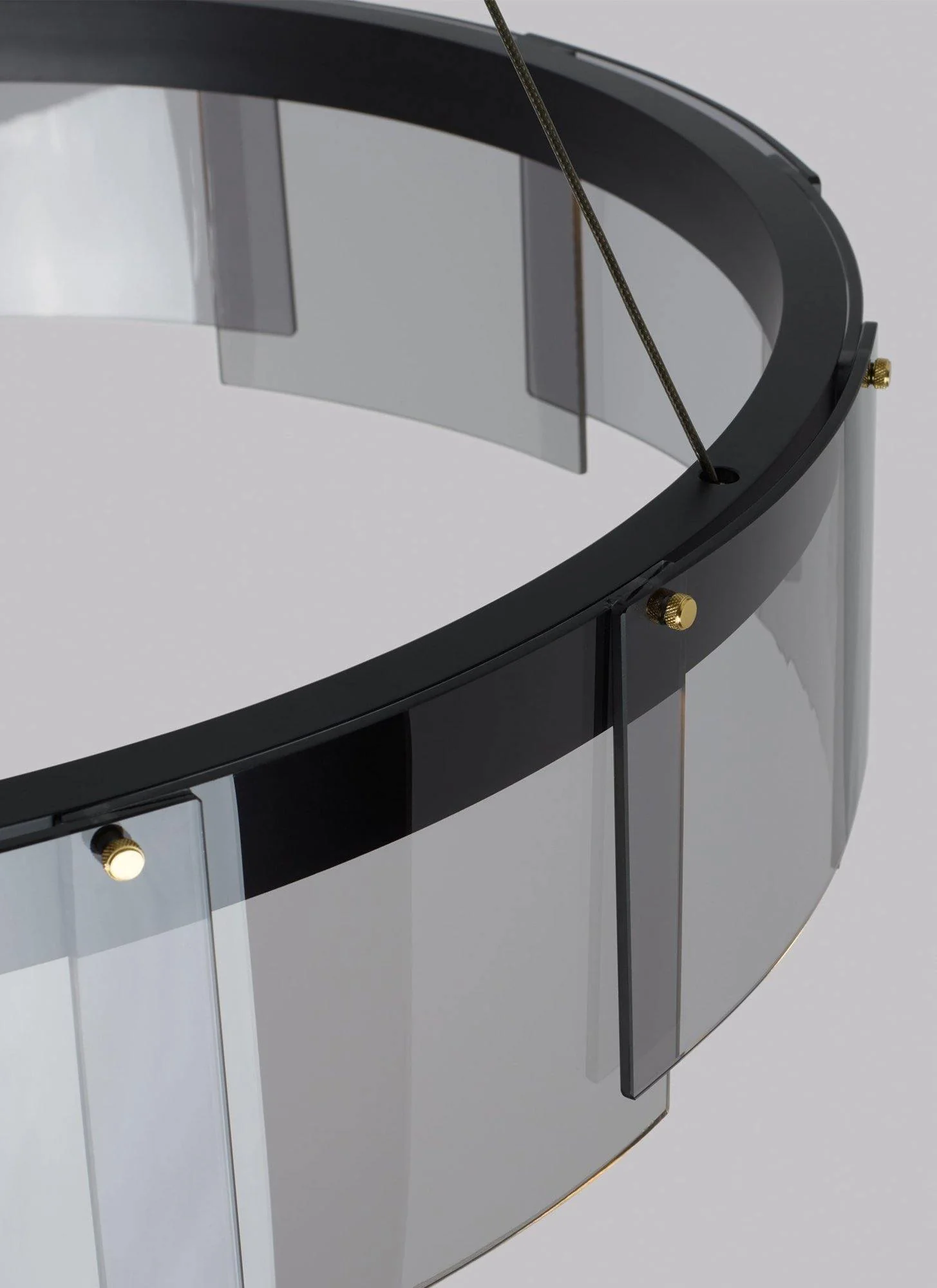 Lustra Chandelier LED Ring Black Glass Modern - Image 30