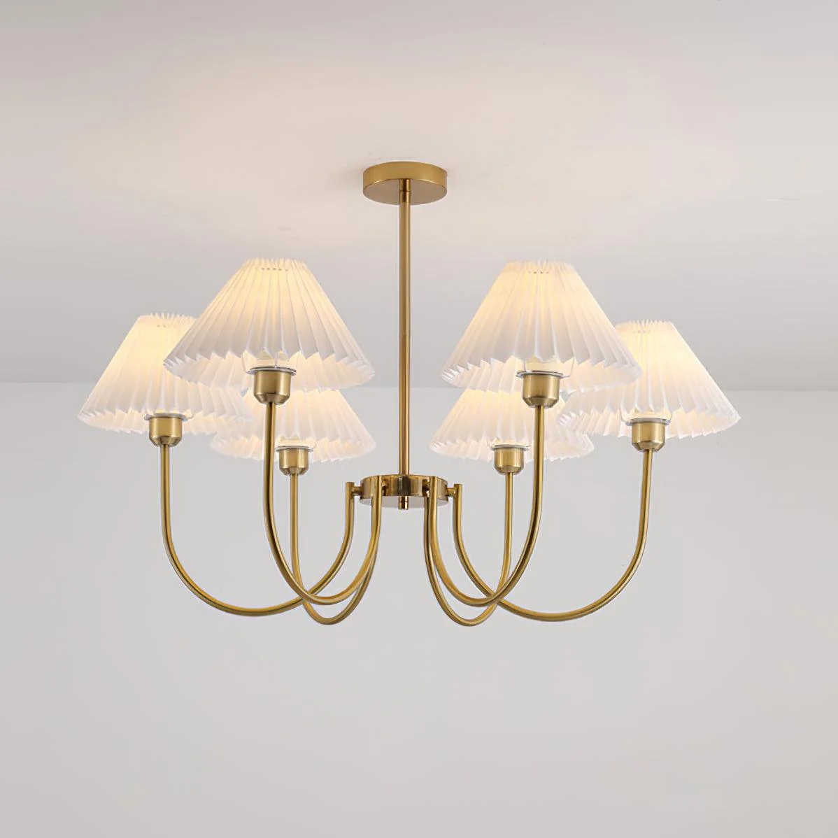 Lustra Chandelier Lenore Brass Pleated Shade - Image 16