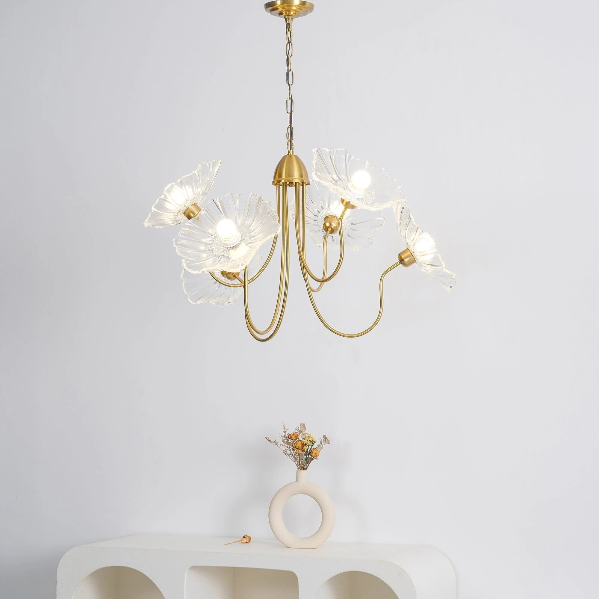 Lustra Chandelier Lotus Leaf Glass - Image 16