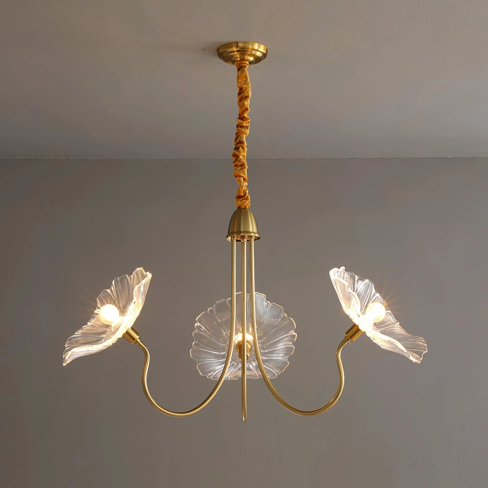 Lustra Chandelier Lotus Leaf Glass - Image 17