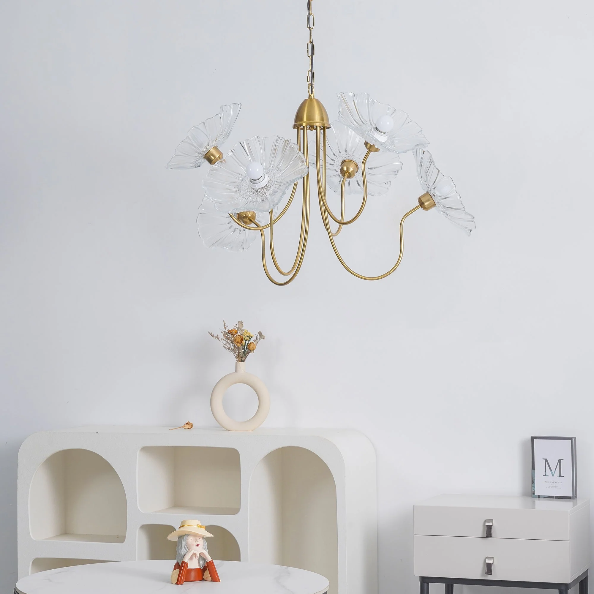 Lustra Chandelier Lotus Leaf Glass - Image 23