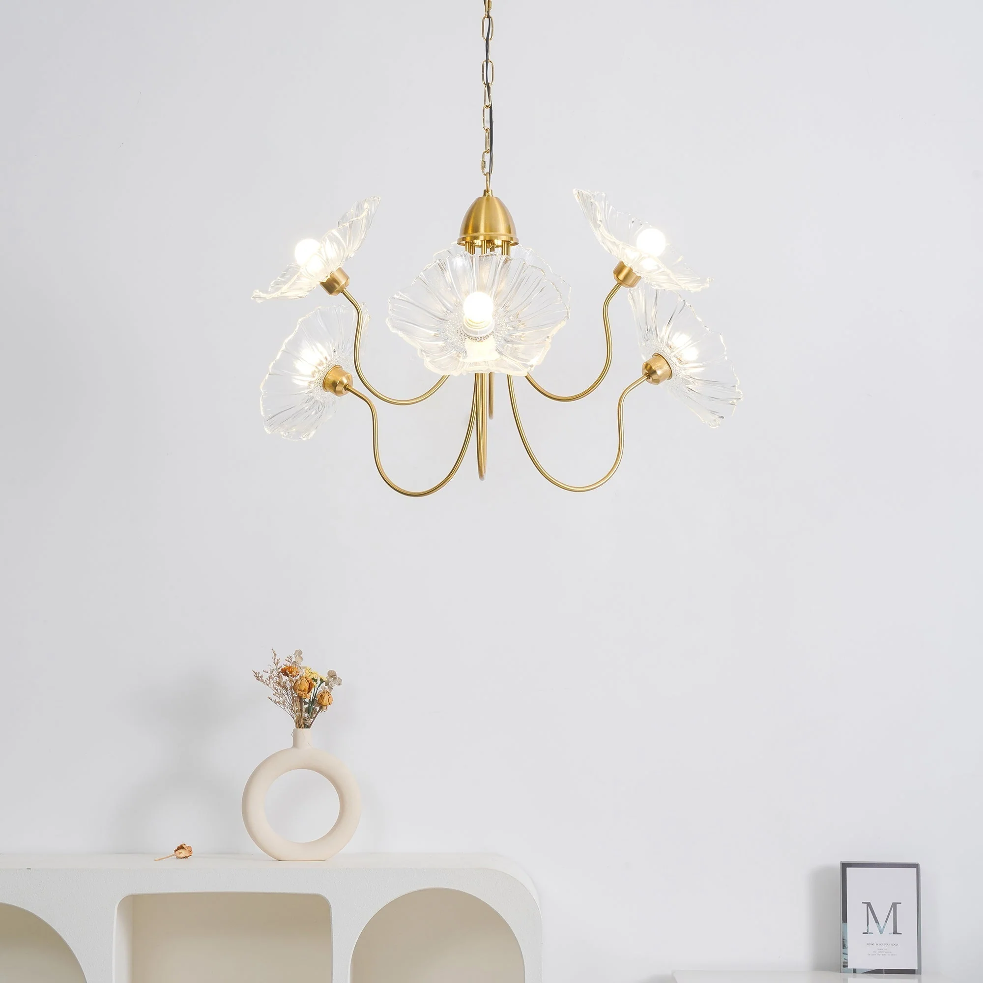 Lustra Chandelier Lotus Leaf Glass - Image 44