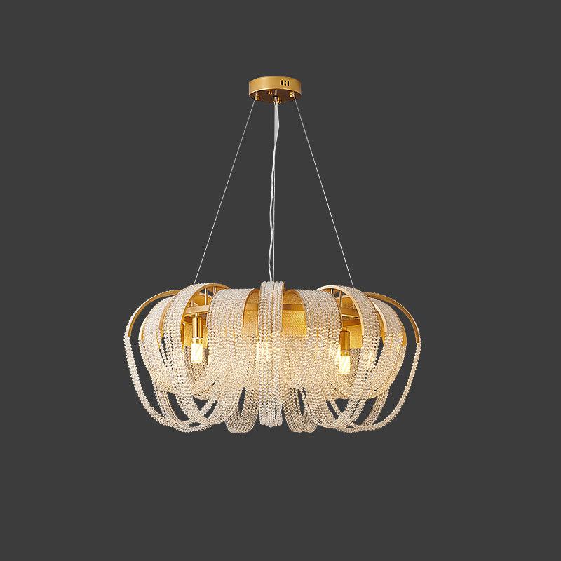 Lustra Chandelier Mesh Crystal Gold Waterfall Sparkle - Image 21
