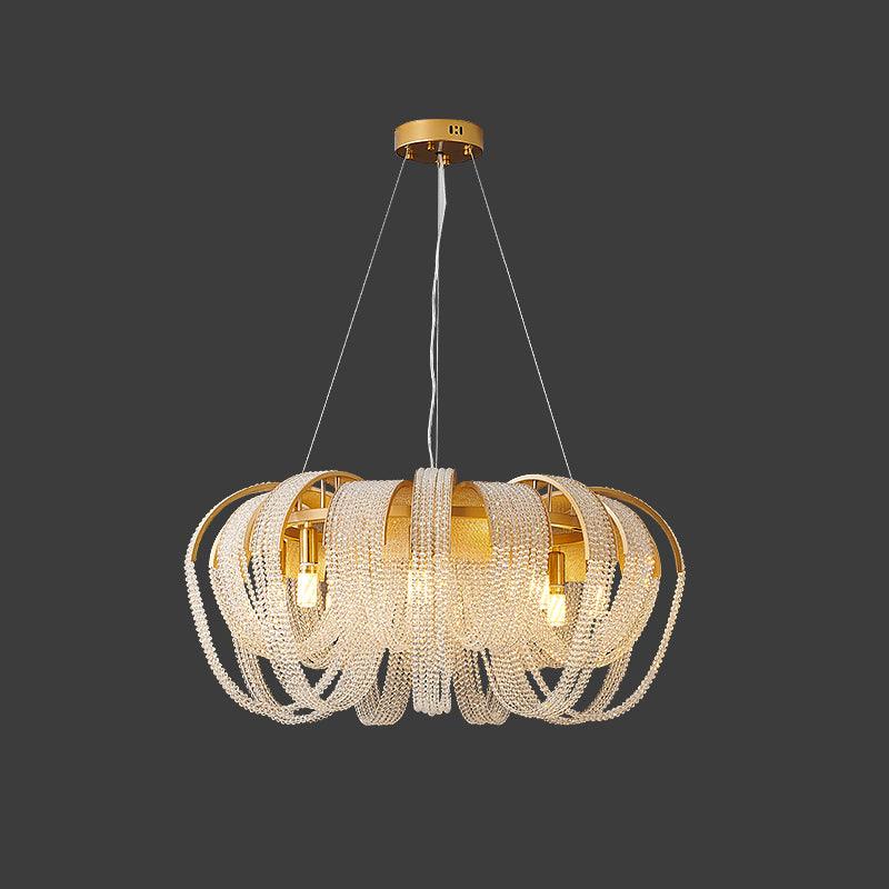 Lustra Chandelier Mesh Crystal Gold Waterfall Sparkle - Image 24