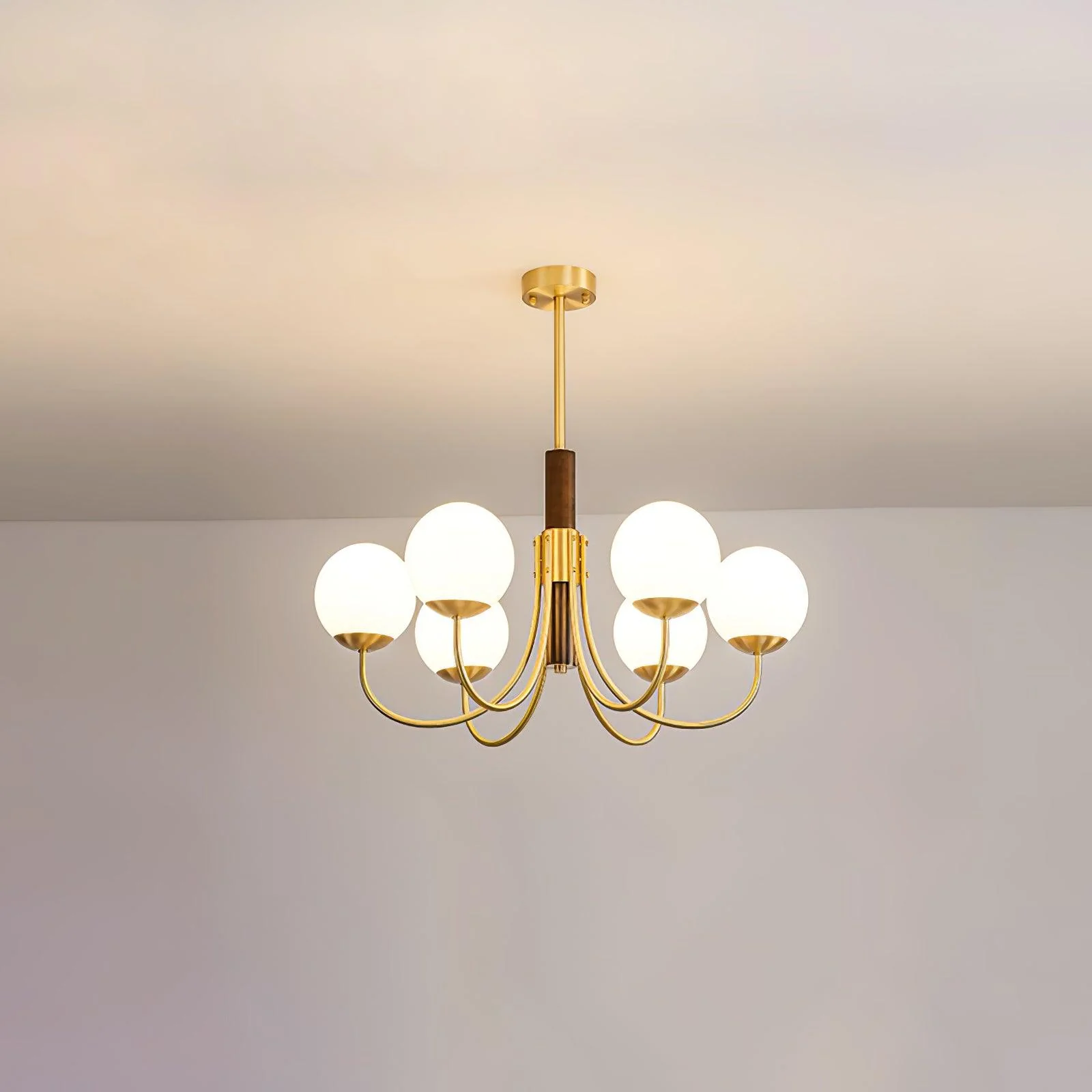 Lustra Chandelier Midas Touch Walnut Sphere Brass - Image 19