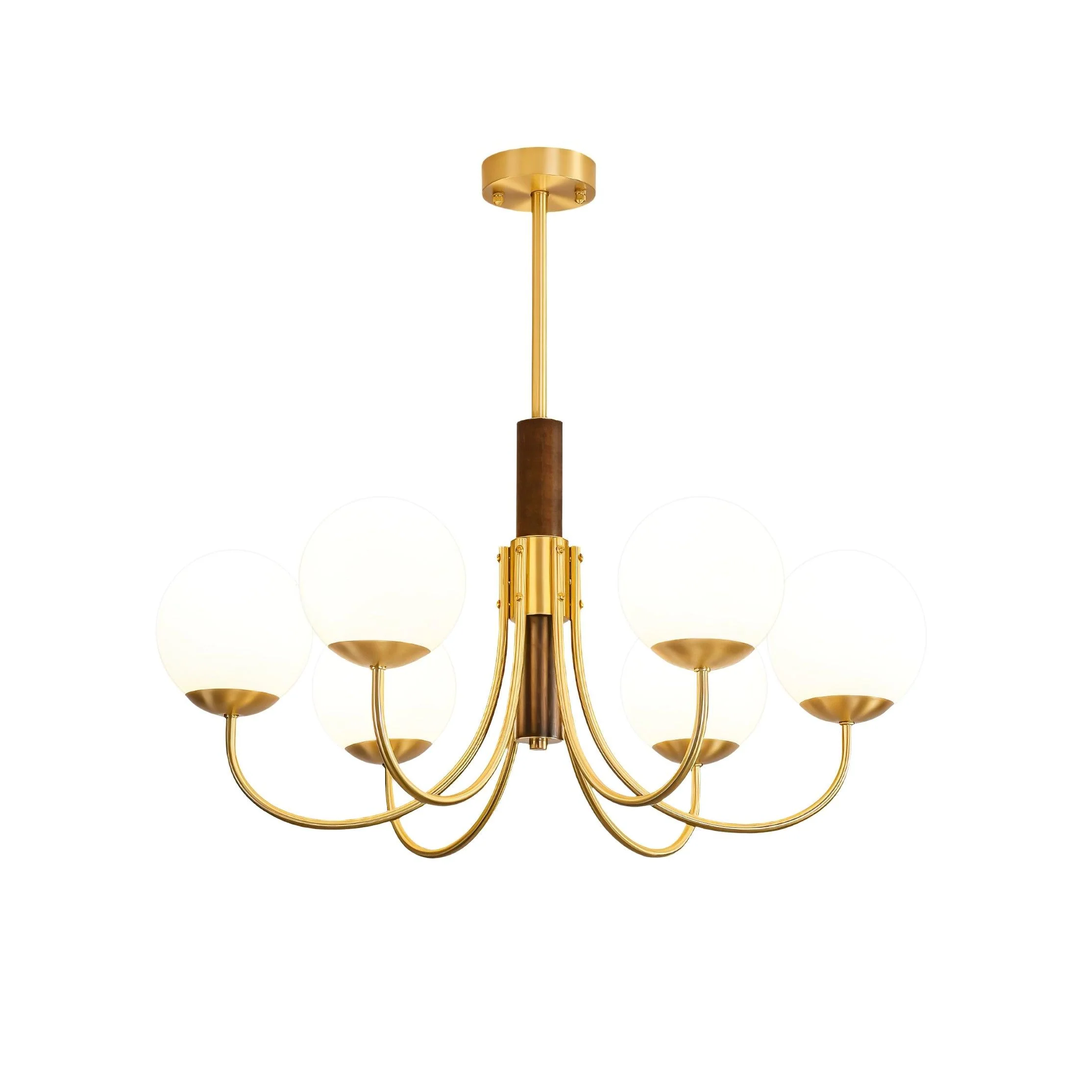 Lustra Chandelier Midas Touch Walnut Sphere Brass - Image 2