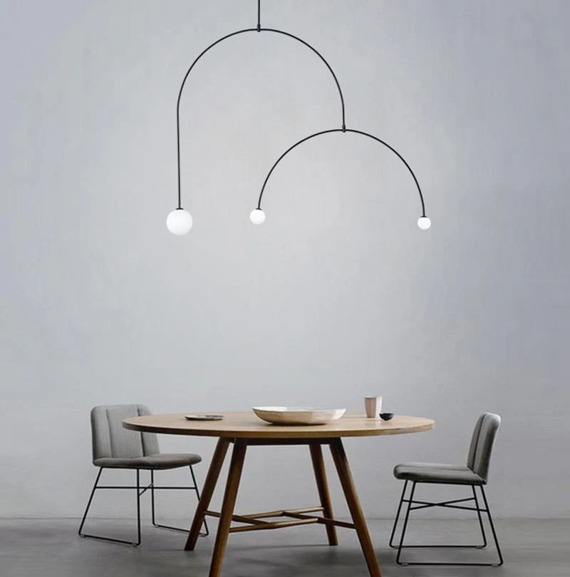 Lustra Chandelier Mobile Black Minimalist - Image 120