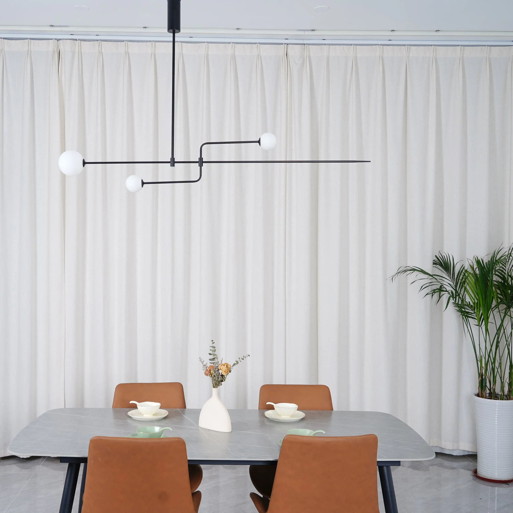 Lustra Chandelier Mobile Black Minimalist - Image 132