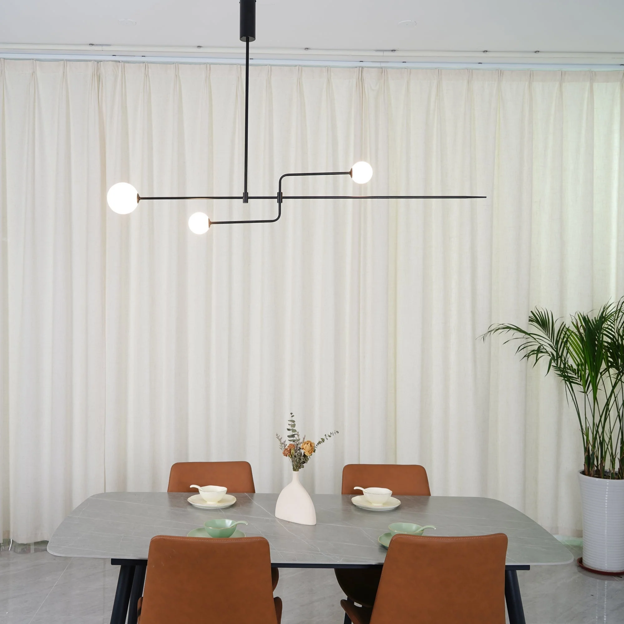 Lustra Chandelier Mobile Black Minimalist - Image 154