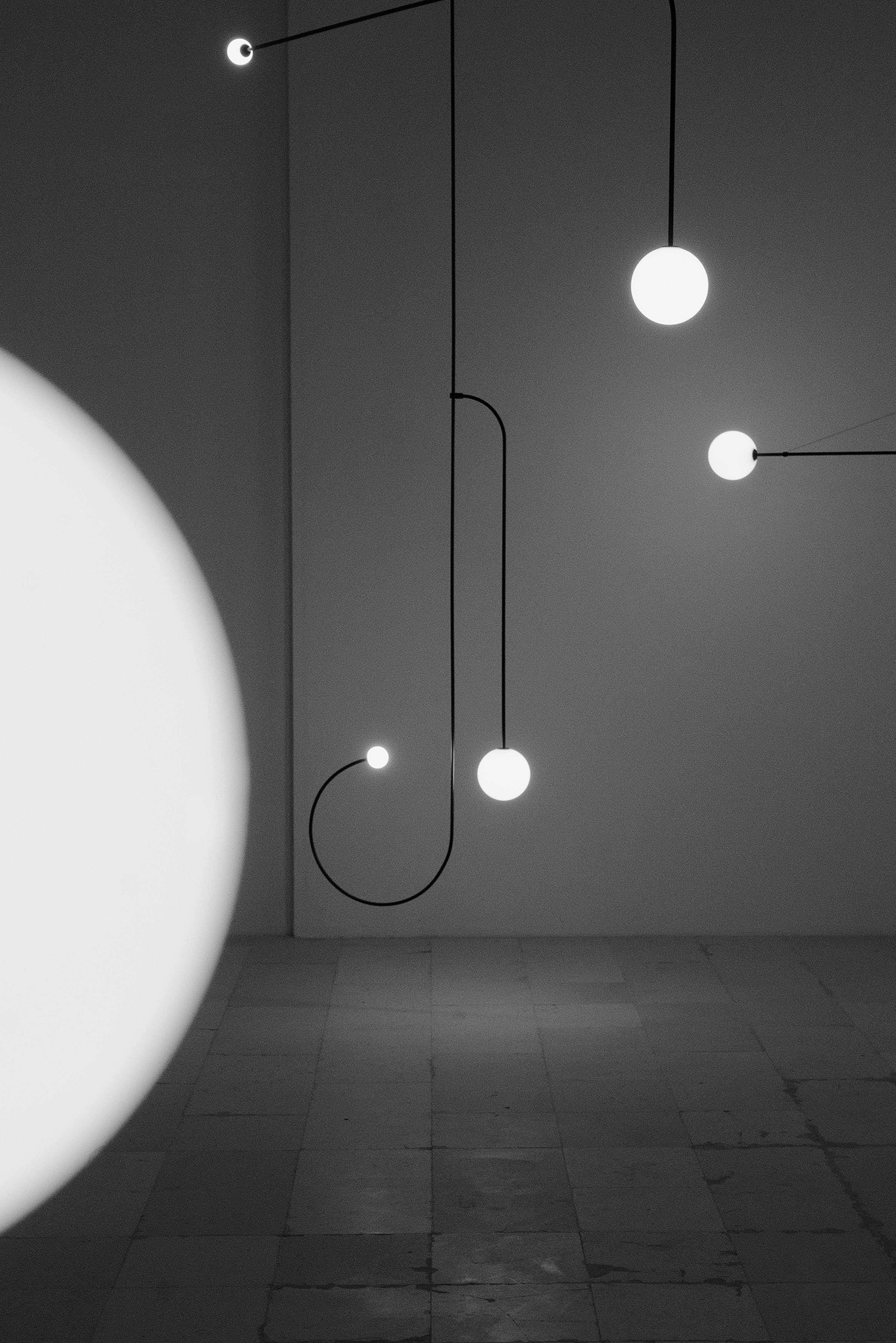 Lustra Chandelier Mobile Black Minimalist - Image 156
