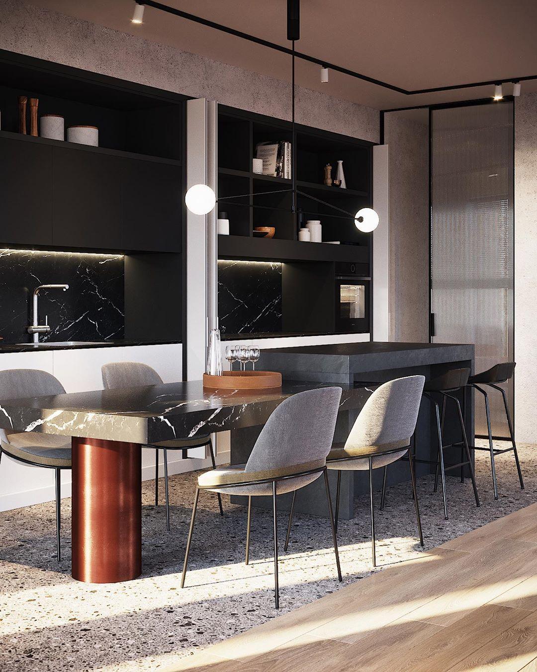 Lustra Chandelier Mobile Black Minimalist - Image 158