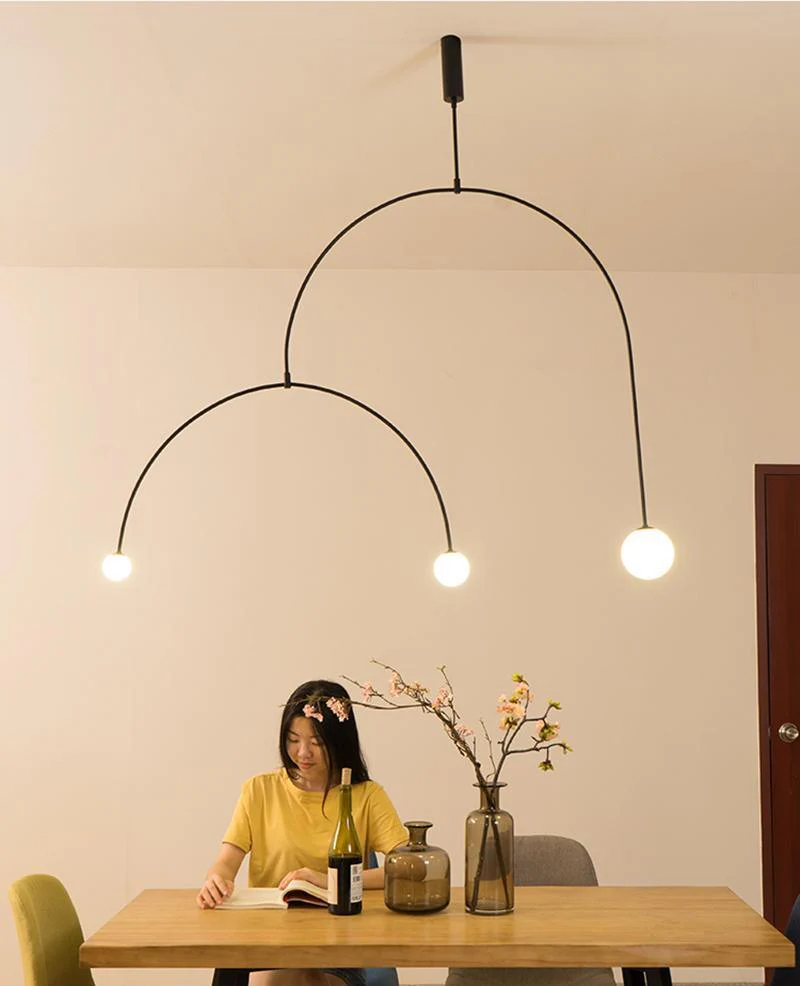 Lustra Chandelier Mobile Black Minimalist - Image 170