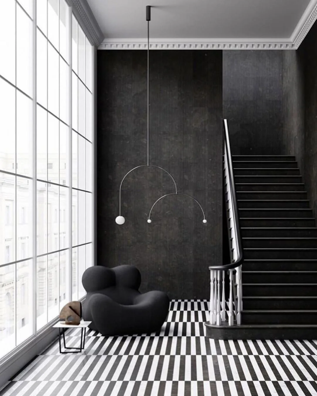 Lustra Chandelier Mobile Black Minimalist - Image 177