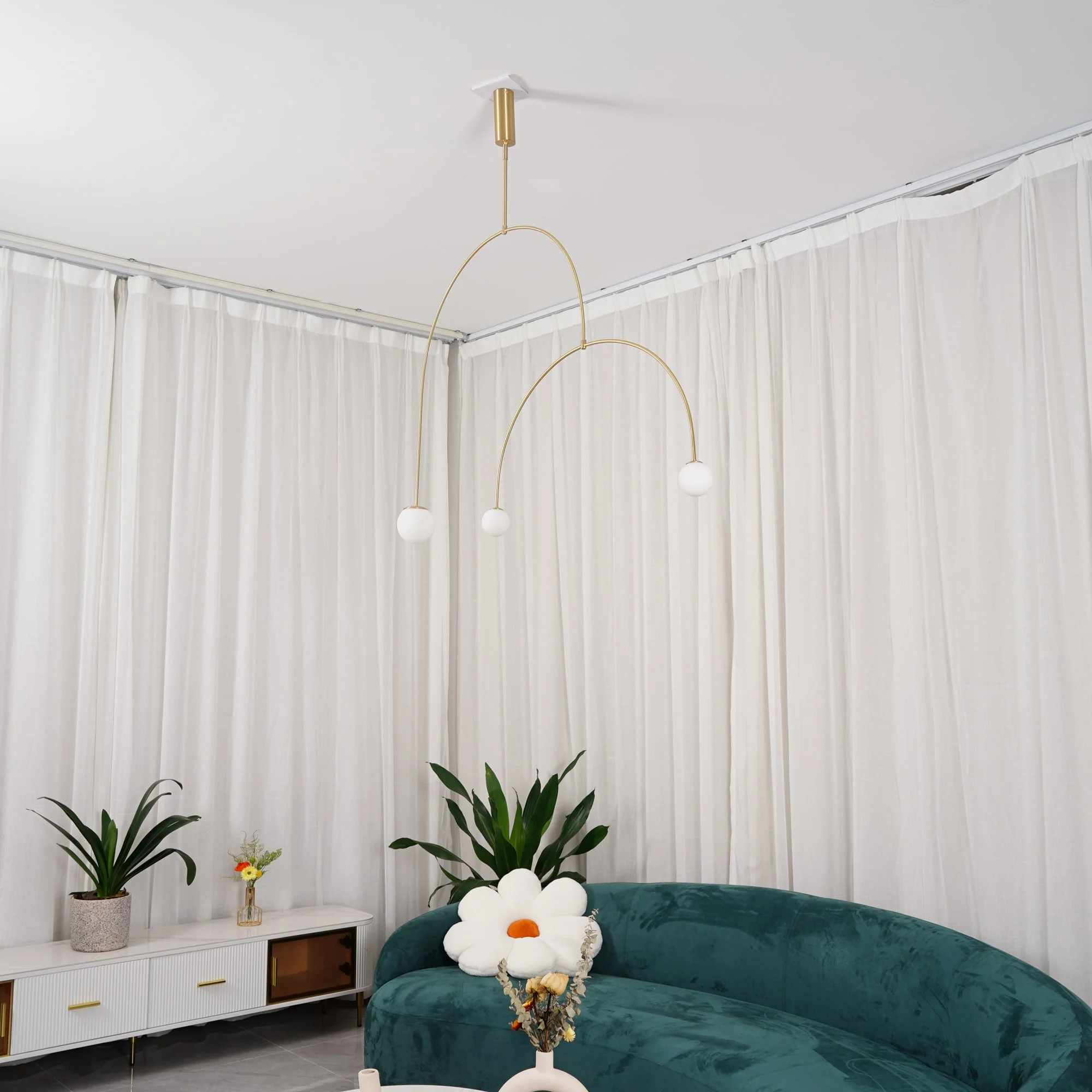 Lustra Chandelier Mobile Black Minimalist - Image 184