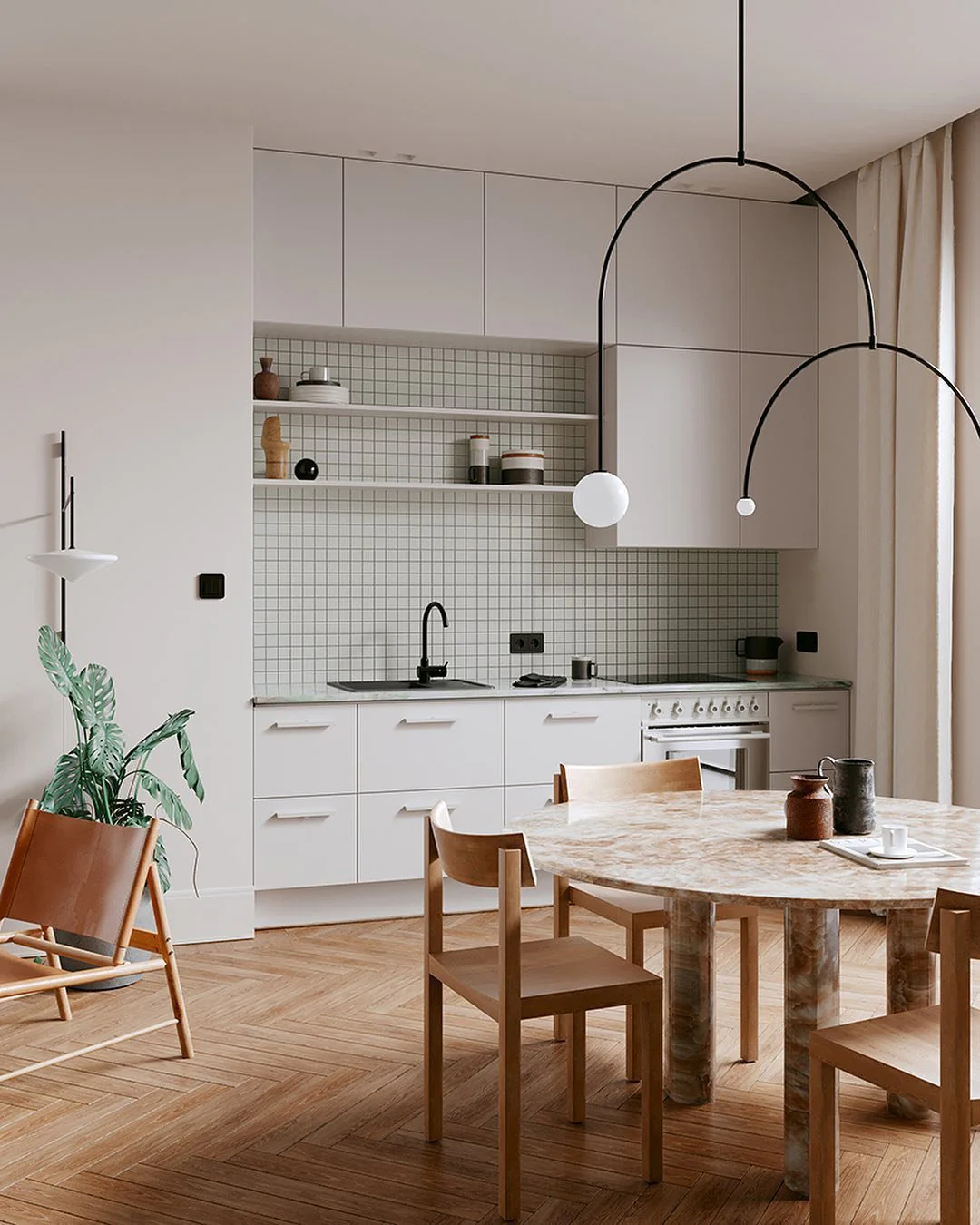 Lustra Chandelier Mobile Black Minimalist - Image 185
