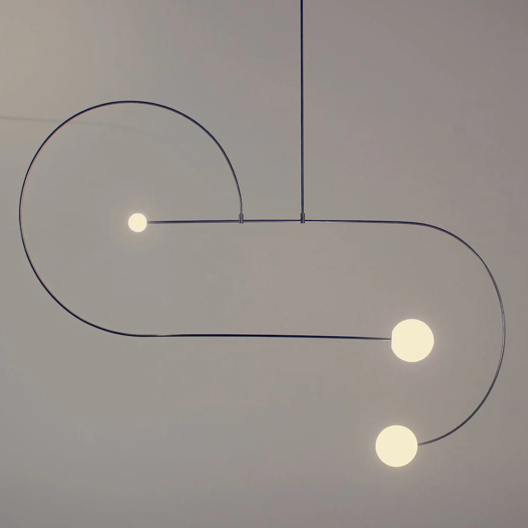 Lustra Chandelier Mobile Black Minimalist - Image 191