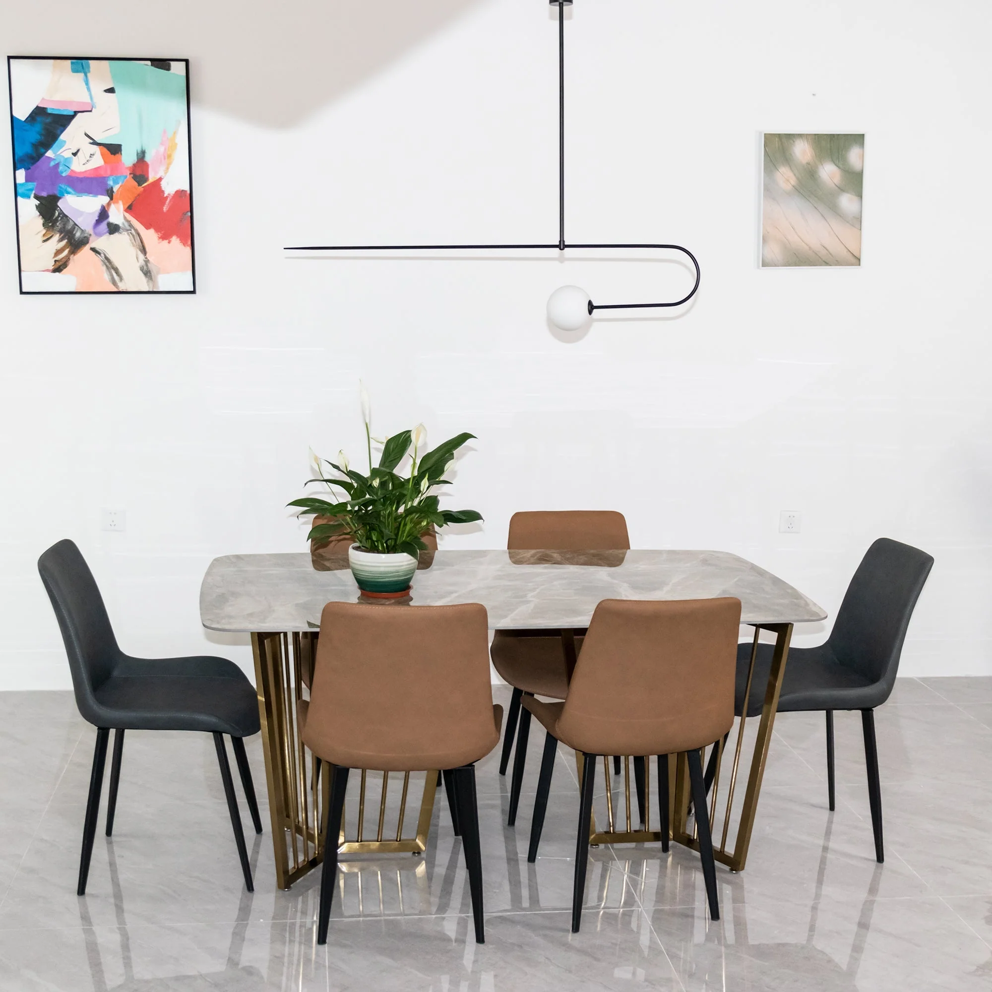 Lustra Chandelier Mobile Black Minimalist - Image 211