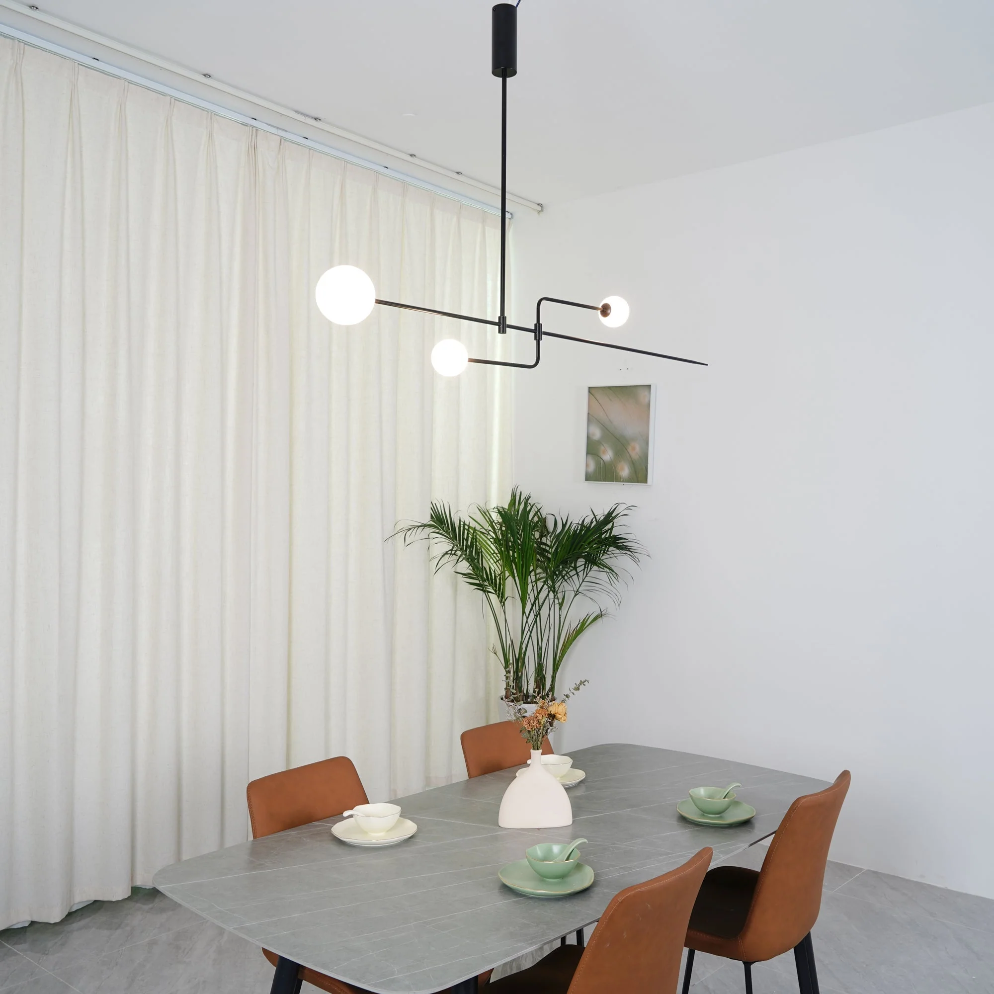 Lustra Chandelier Mobile Black Minimalist - Image 213